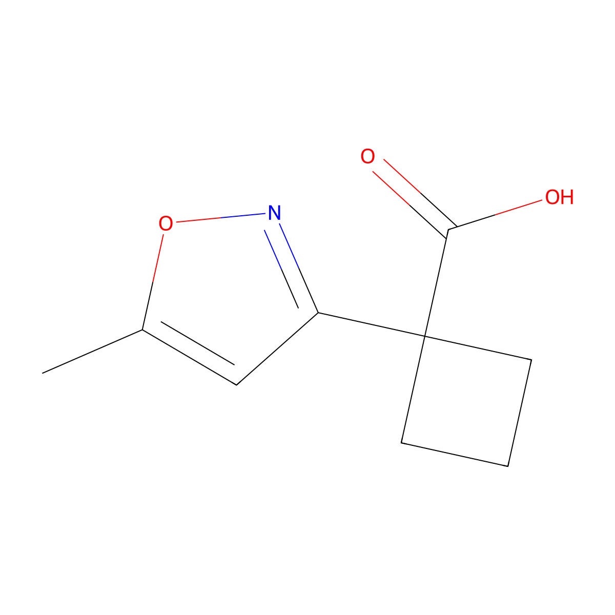 1-(5-Methyl-1,2-oxazol-3-yl)cyclobutane-1-carboxylic acid molecular structure, CAS 1352524-78-7