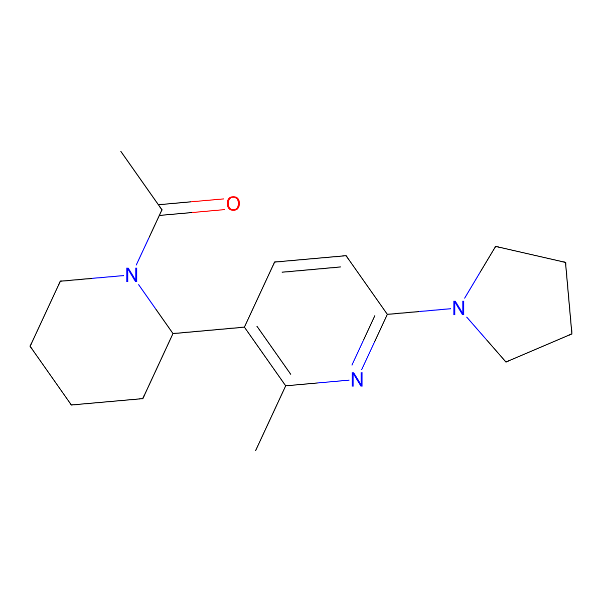 1-(2-(2-Methyl-6-(pyrrolidin-1-yl)pyridin-3-yl)piperidin-1-yl)ethanone molecular structure, CAS 1352525-14-4