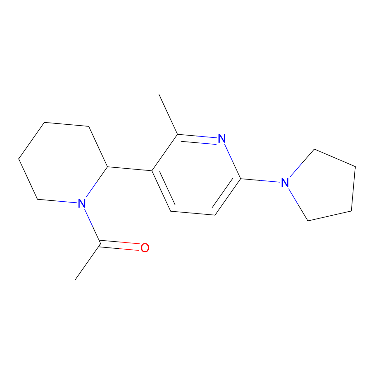 1-(2-(2-Methyl-6-(pyrrolidin-1-yl)pyridin-3-yl)piperidin-1-yl)ethanone molecular structure, CAS 1352525-14-4