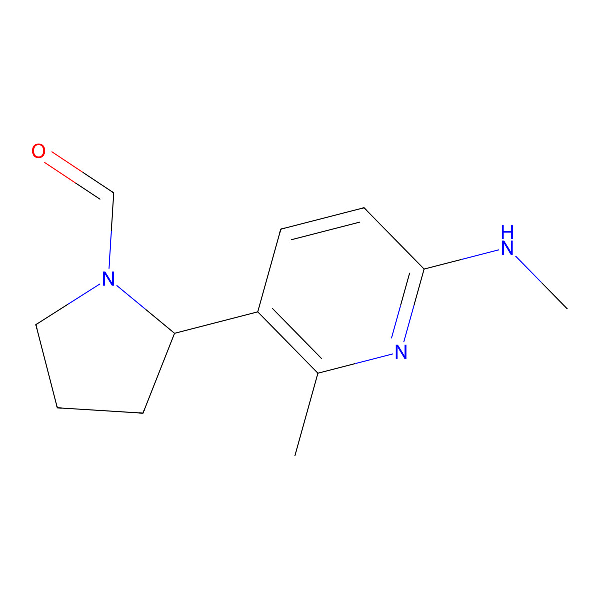 2-(2-Methyl-6-(methylamino)pyridin-3-yl)pyrrolidine-1-carbaldehyde molecular structure, CAS 1352525-31-5