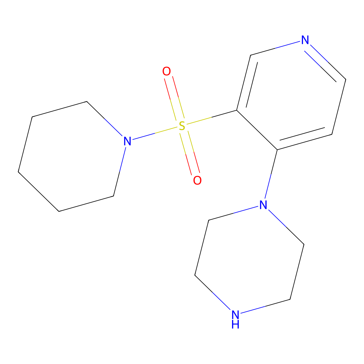 1-(3-(Piperidin-1-ylsulfonyl)pyridin-4-yl)piperazine molecular structure, CAS 1352525-50-8