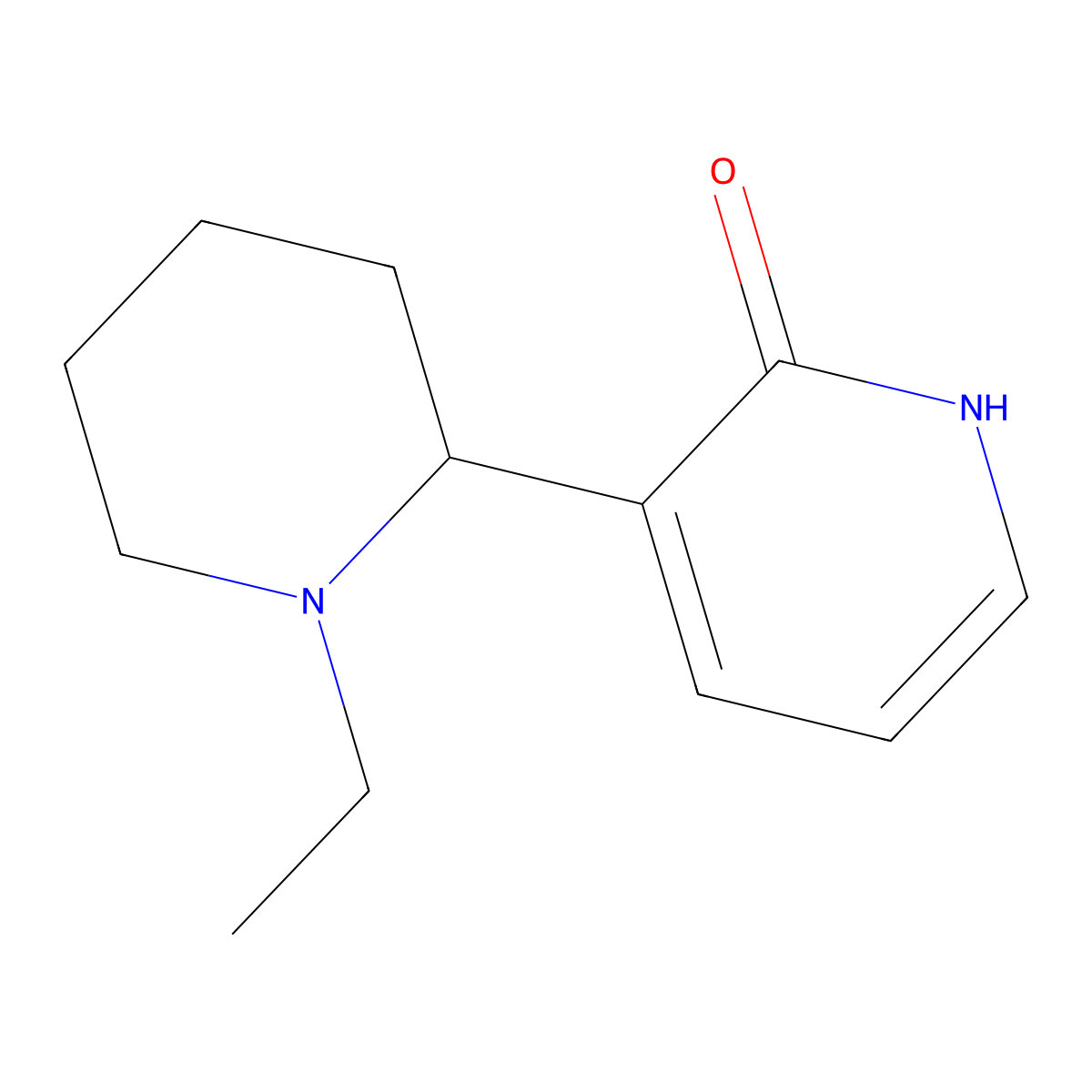 3-(1-Ethylpiperidin-2-yl)pyridin-2(1H)-one molecular structure, CAS 1352525-74-6
