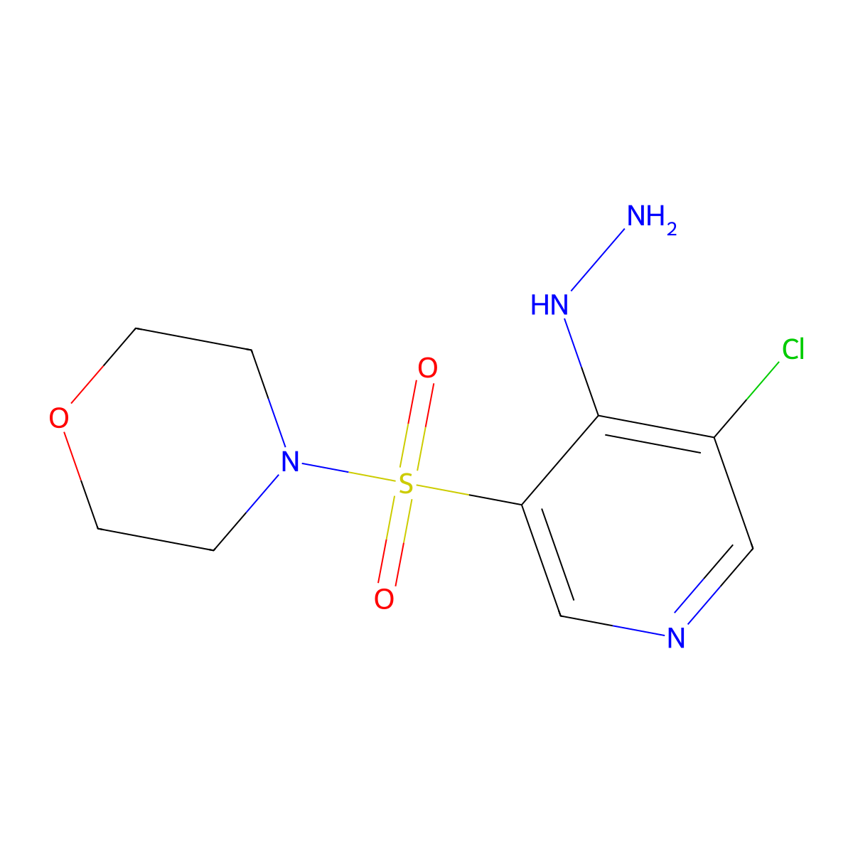 4-((5-Chloro-4-hydrazinylpyridin-3-yl)sulfonyl)morpholine molecular structure, CAS 1352526-01-2