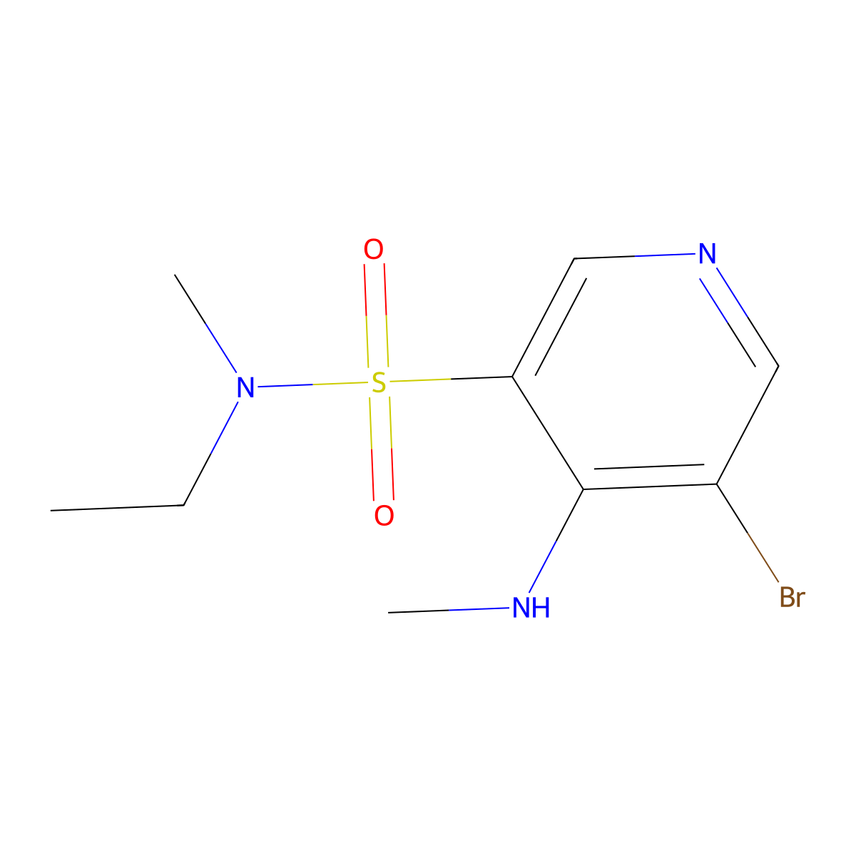 5-Bromo-N-ethyl-N-methyl-4-(methylamino)pyridine-3-sulfonamide molecular structure, CAS 1352526-19-2