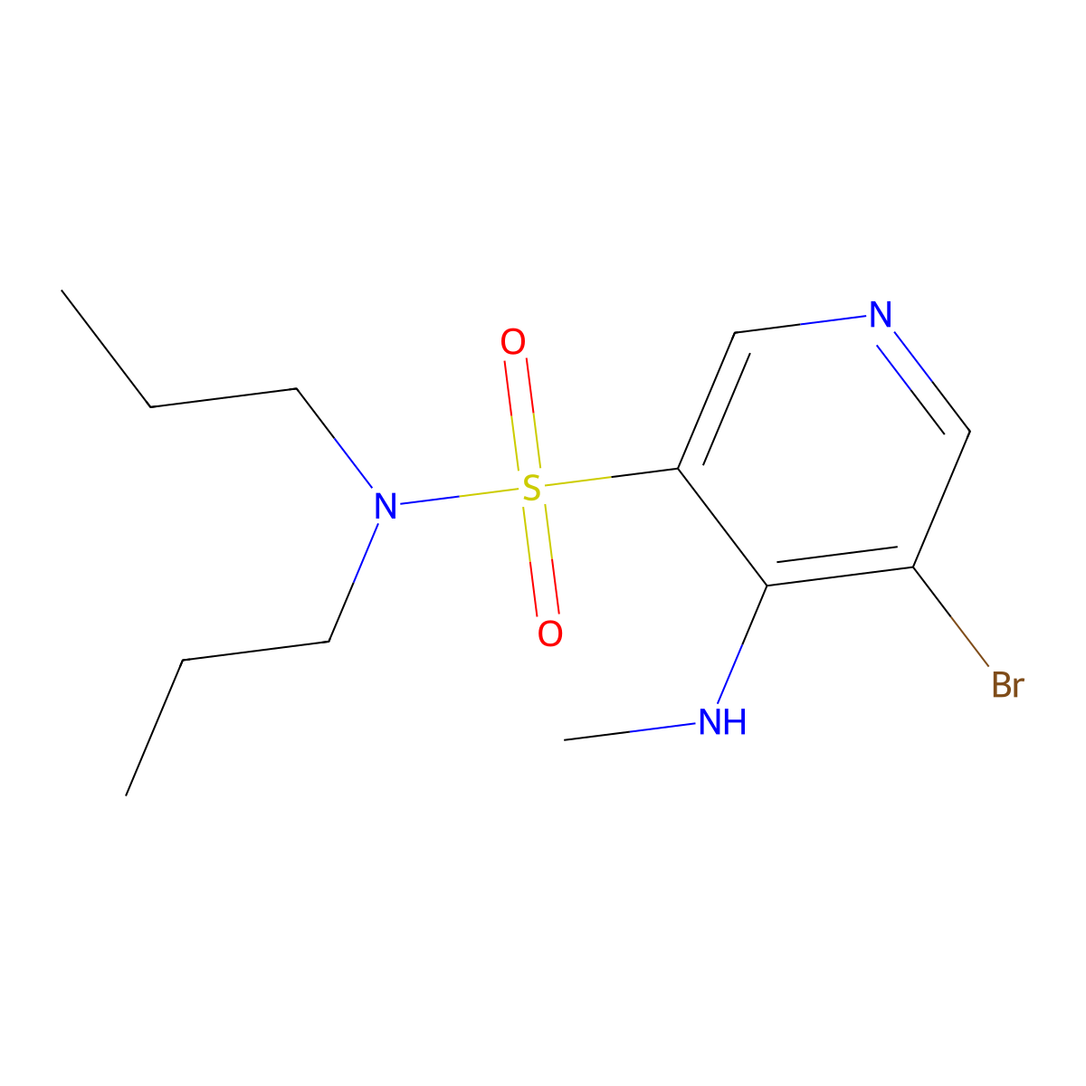 5-Bromo-4-(methylamino)-N,N-dipropylpyridine-3-sulfonamide molecular structure, CAS 1352526-23-8
