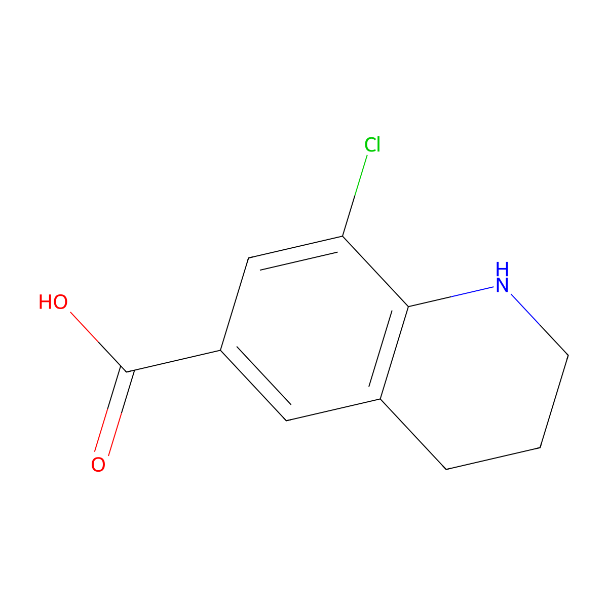 8-Chloro-1,2,3,4-tetrahydroquinoline-6-carboxylic acid molecular structure, CAS 1352526-31-8