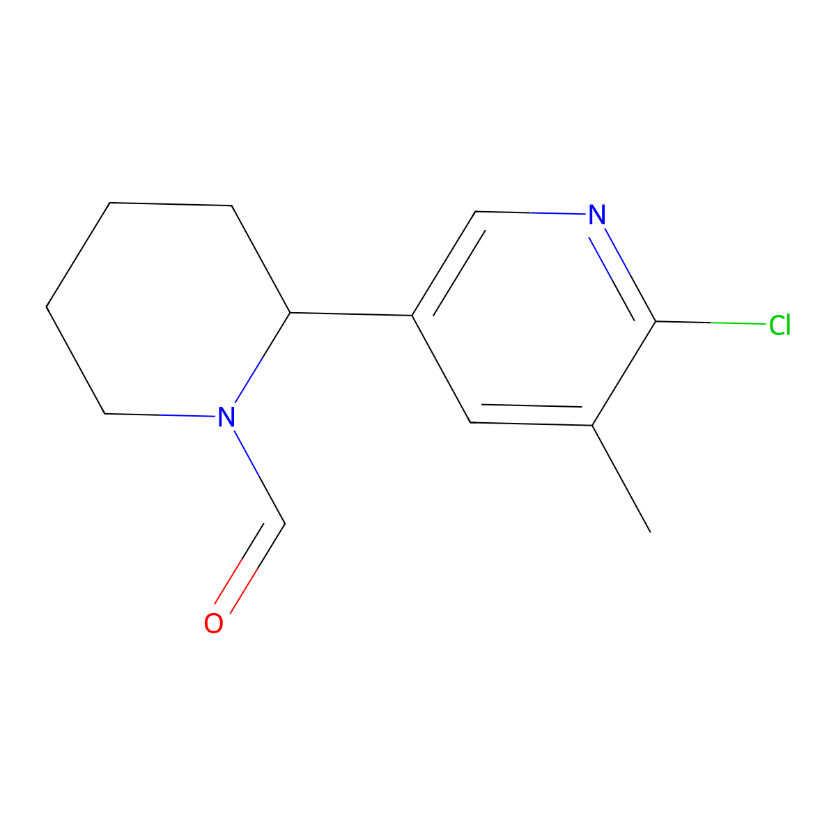 2-(6-Chloro-5-methylpyridin-3-yl)piperidine-1-carbaldehyde molecular structure, CAS 1352527-25-3