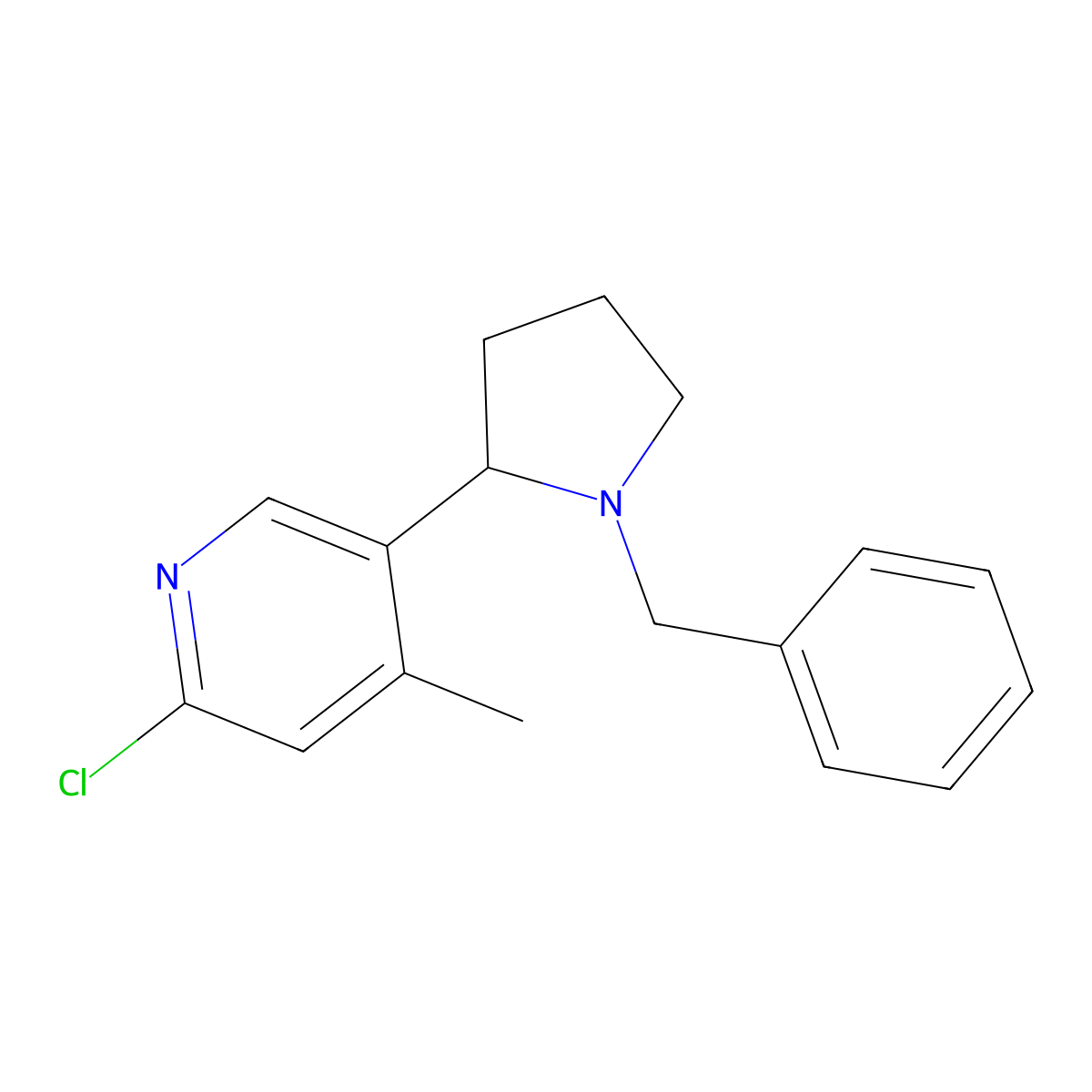 5-(1-Benzylpyrrolidin-2-yl)-2-chloro-4-methylpyridine molecular structure, CAS 1352527-34-4