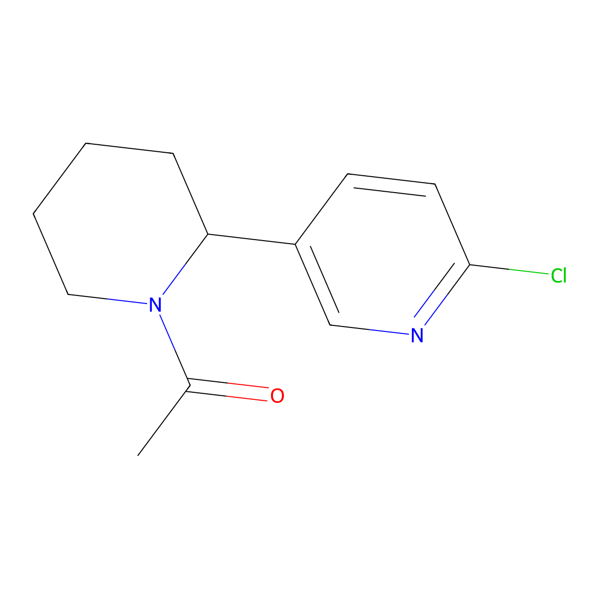 1-(2-(6-Chloropyridin-3-yl)piperidin-1-yl)ethanone molecular structure, CAS 1352527-38-8