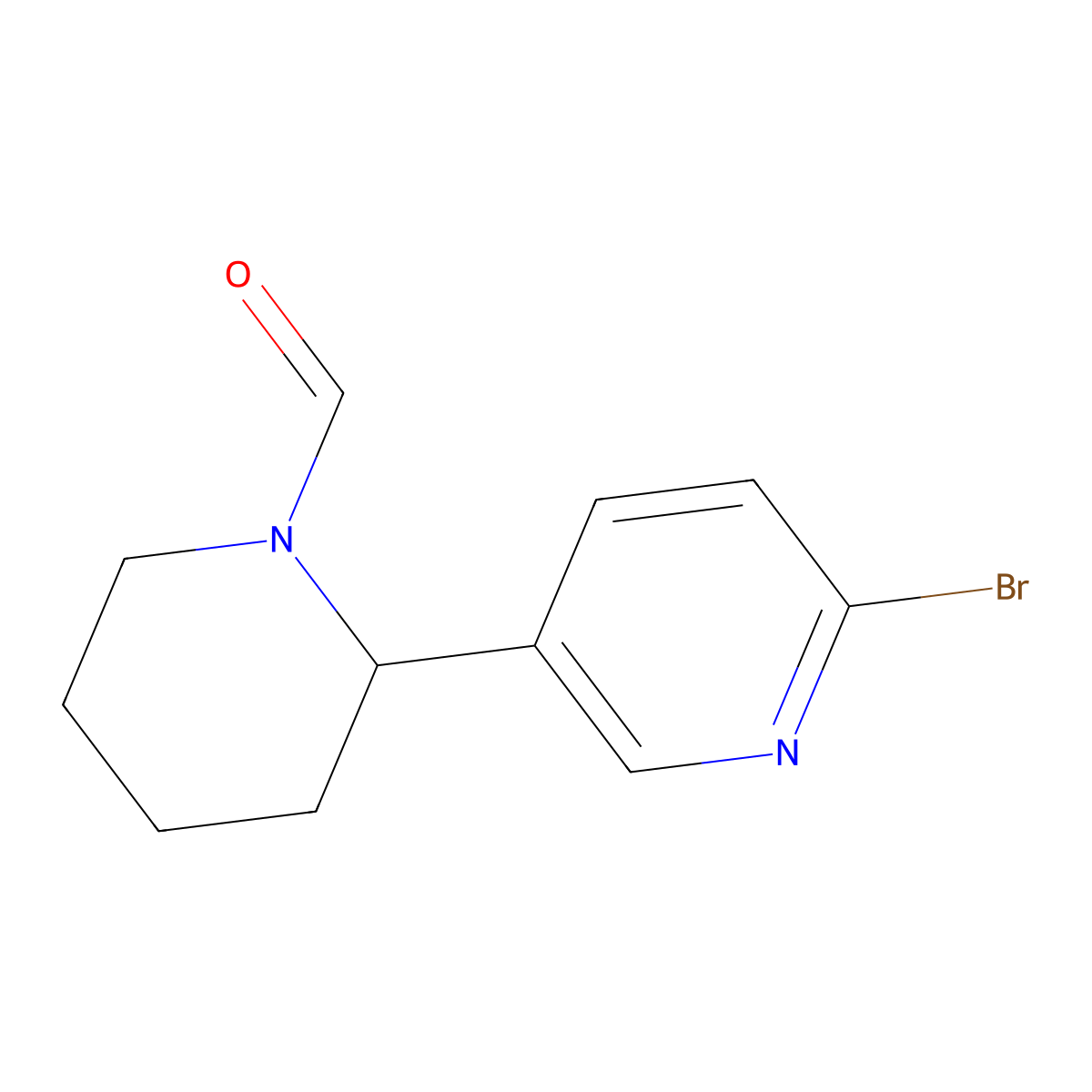 2-(6-Bromopyridin-3-yl)piperidine-1-carbaldehyde molecular structure, CAS 1352527-58-2