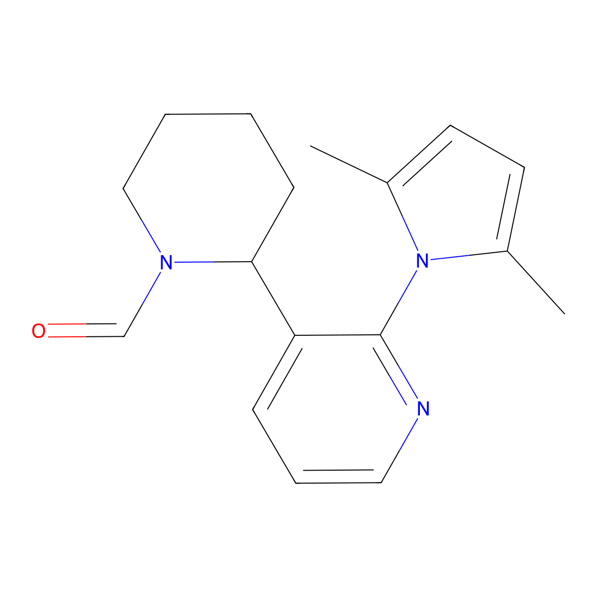 2-(2-(2,5-Dimethyl-1H-pyrrol-1-yl)pyridin-3-yl)piperidine-1-carbaldehyde molecular structure, CAS 1352528-12-1