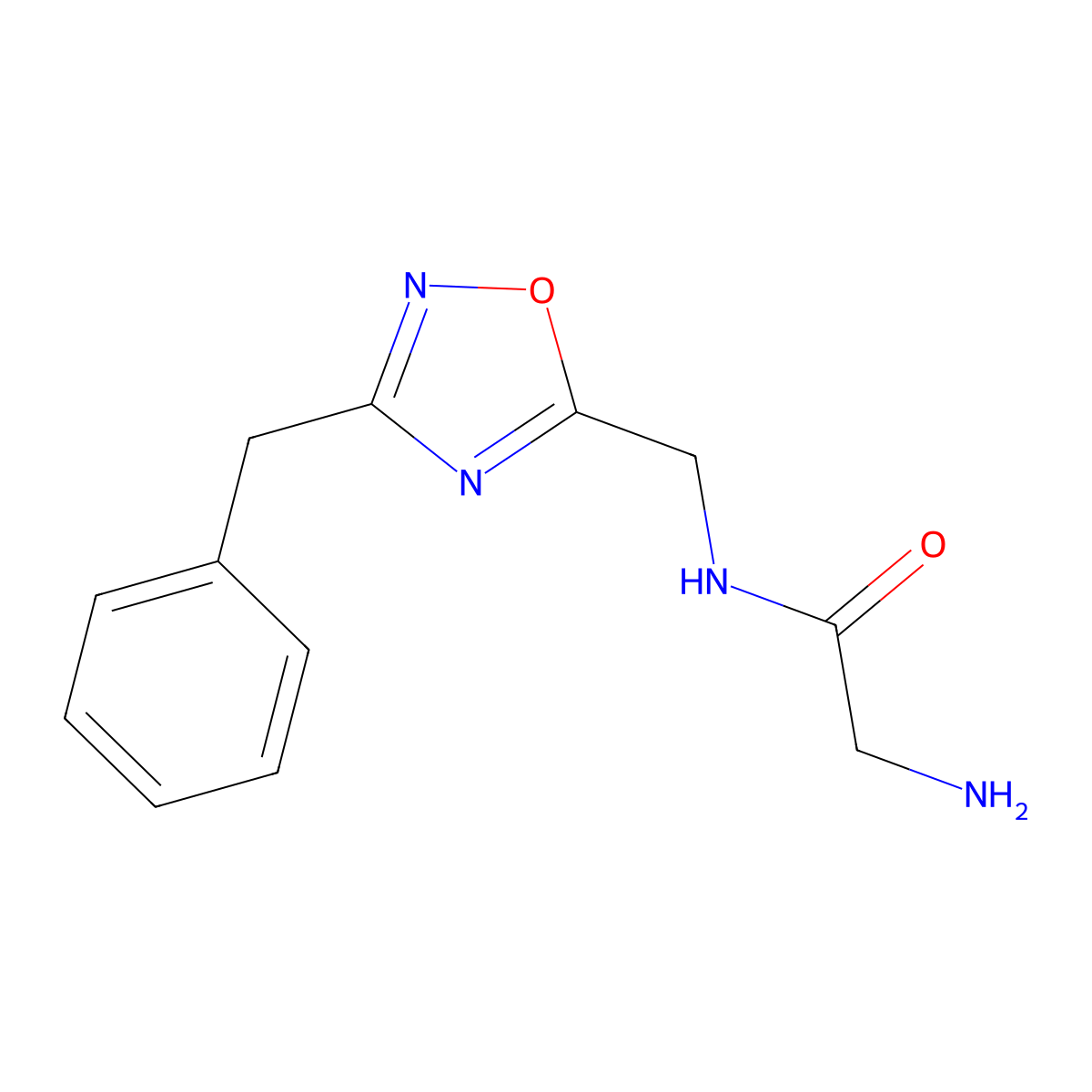 N-[(3-benzyl-1,2,4-oxadiazol-5-yl)methyl]glycinamide molecular structure, CAS 1352529-16-8