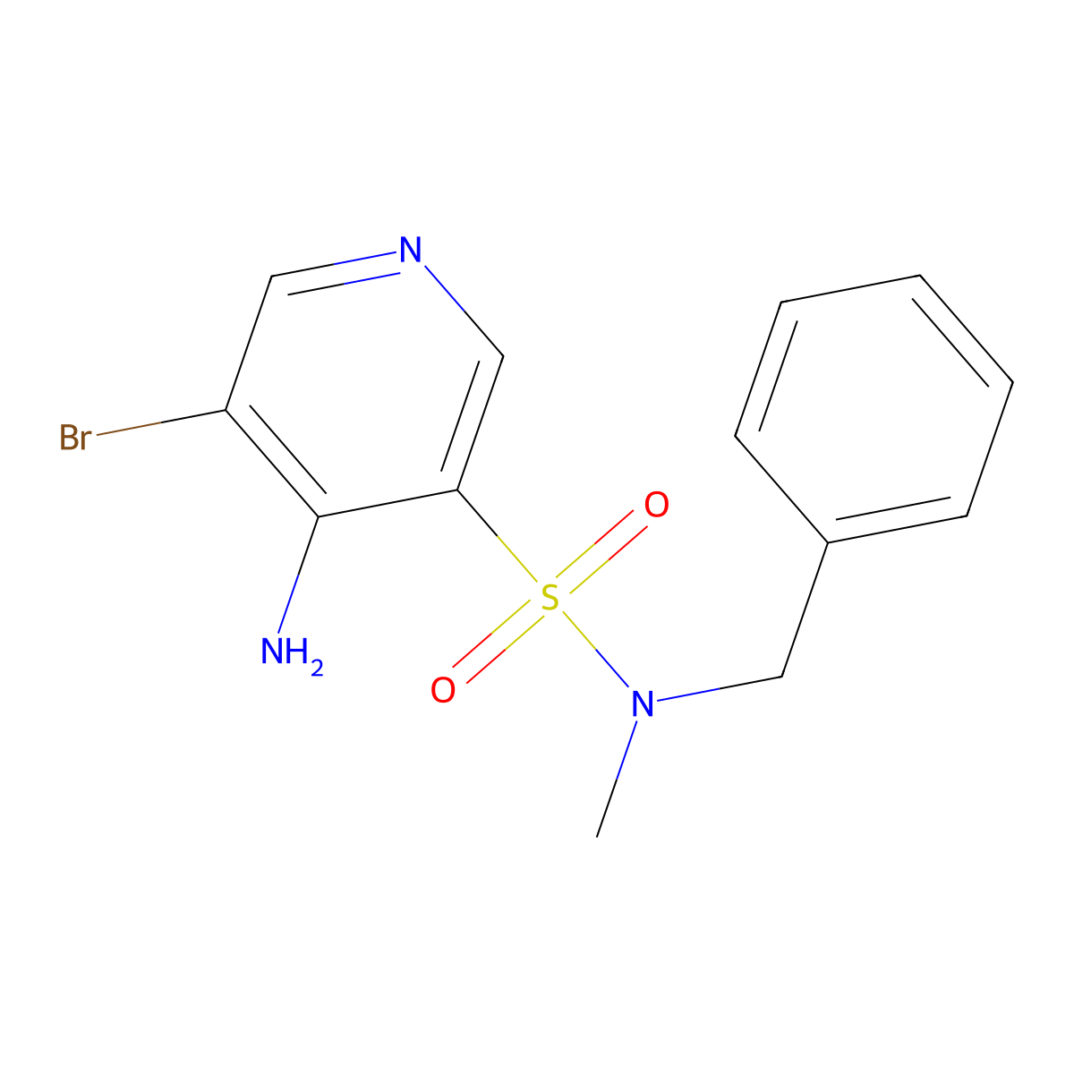 4-Amino-N-benzyl-5-bromo-N-methylpyridine-3-sulfonamide molecular structure, CAS 1352529-44-2