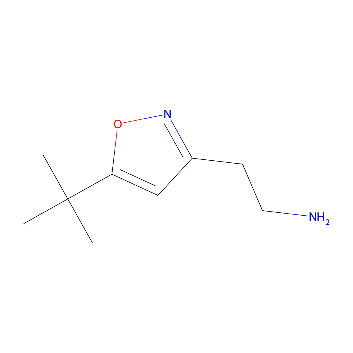 2-(5-Tert-butyl-1,2-oxazol-3-yl)ethan-1-amine molecular structure, CAS 1352530-20-1