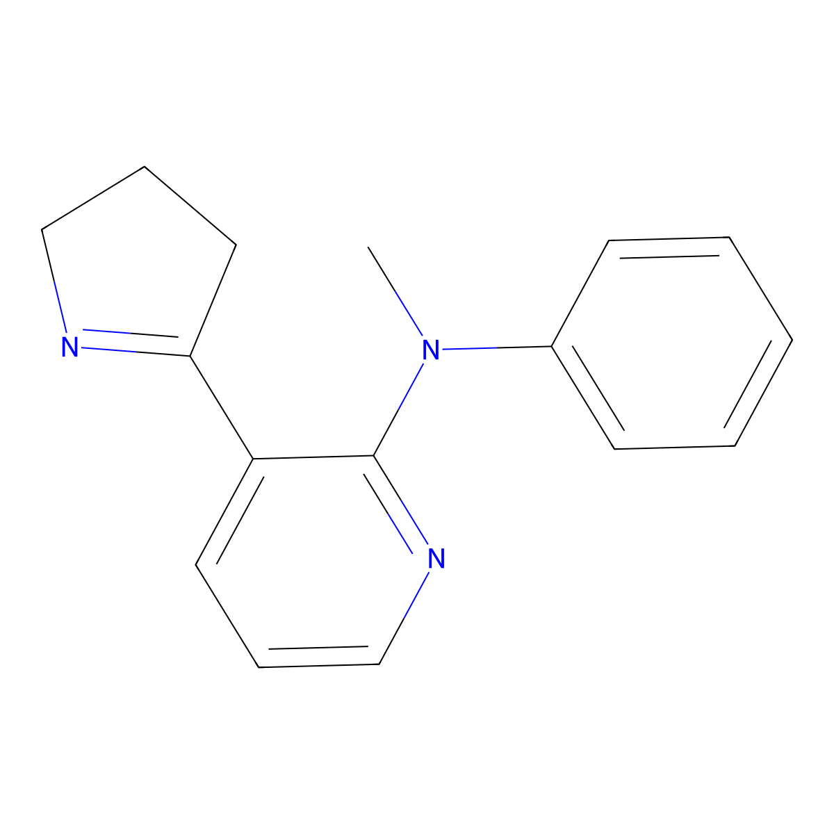 3-(3,4-Dihydro-2H-pyrrol-5-yl)-N-methyl-N-phenylpyridin-2-amine molecular structure, CAS 1352530-34-7
