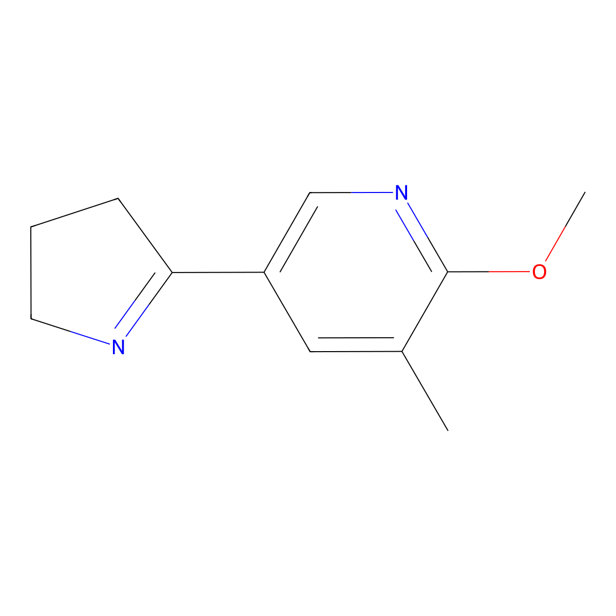 5-(3,4-Dihydro-2H-pyrrol-5-yl)-2-methoxy-3-methylpyridine molecular structure, CAS 1352530-41-6