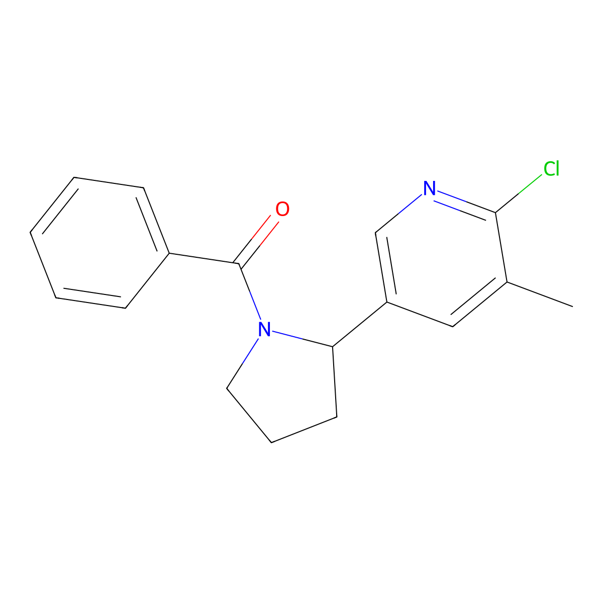 (2-(6-Chloro-5-methylpyridin-3-yl)pyrrolidin-1-yl)(phenyl)methanone molecular structure, CAS 1352530-77-8