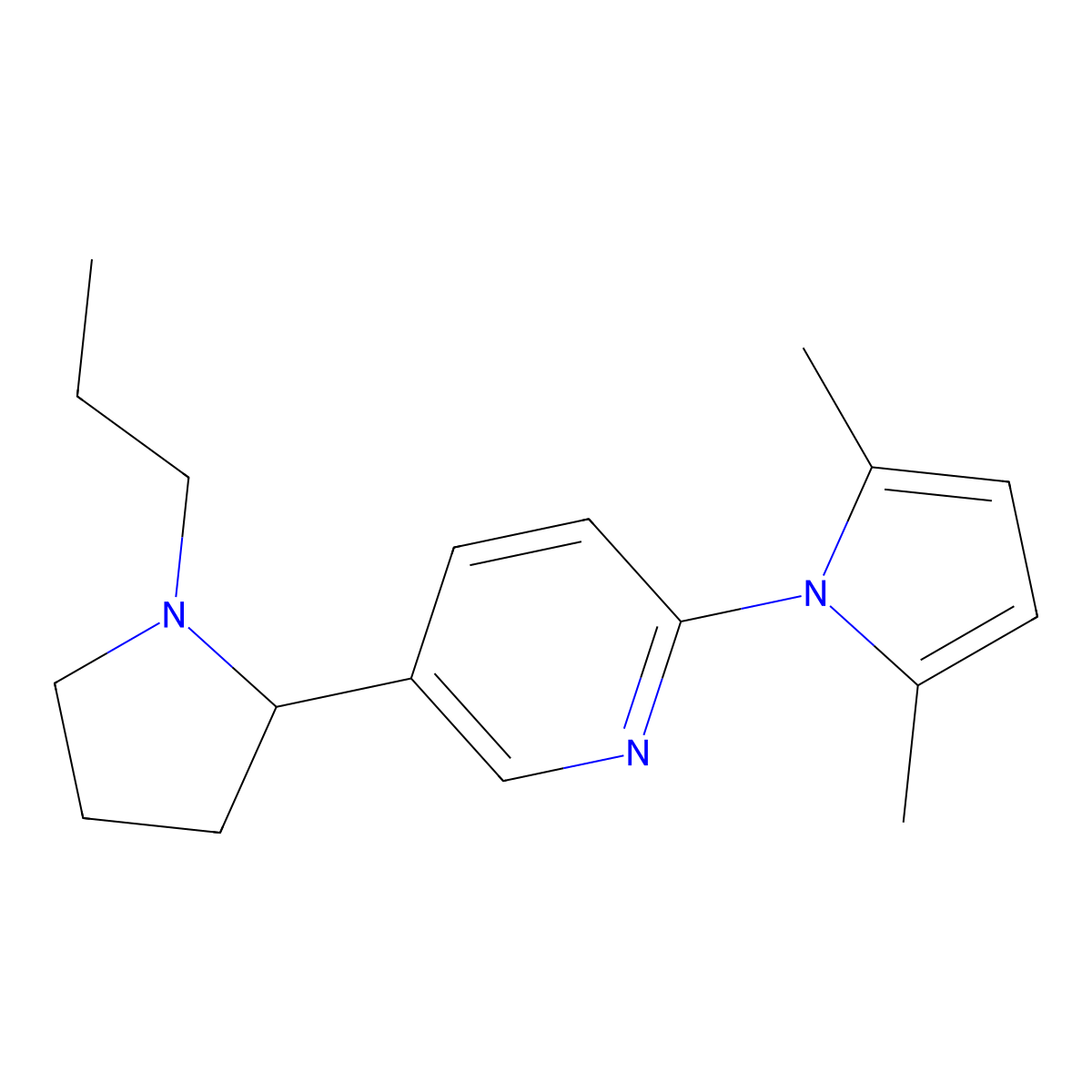 2-(2,5-Dimethyl-1H-pyrrol-1-yl)-5-(1-propylpyrrolidin-2-yl)pyridine molecular structure, CAS 1352531-28-2