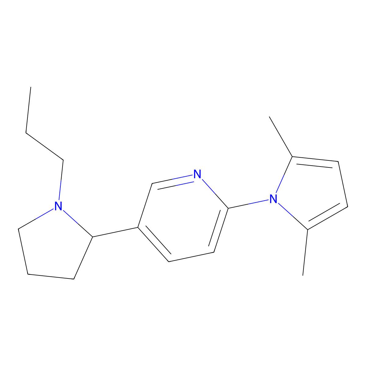 2-(2,5-Dimethyl-1H-pyrrol-1-yl)-5-(1-propylpyrrolidin-2-yl)pyridine molecular structure, CAS 1352531-28-2