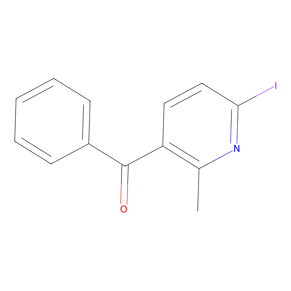 (6-Iodo-2-methylpyridin-3-yl)(phenyl)methanone molecular structure, CAS 1352531-47-5
