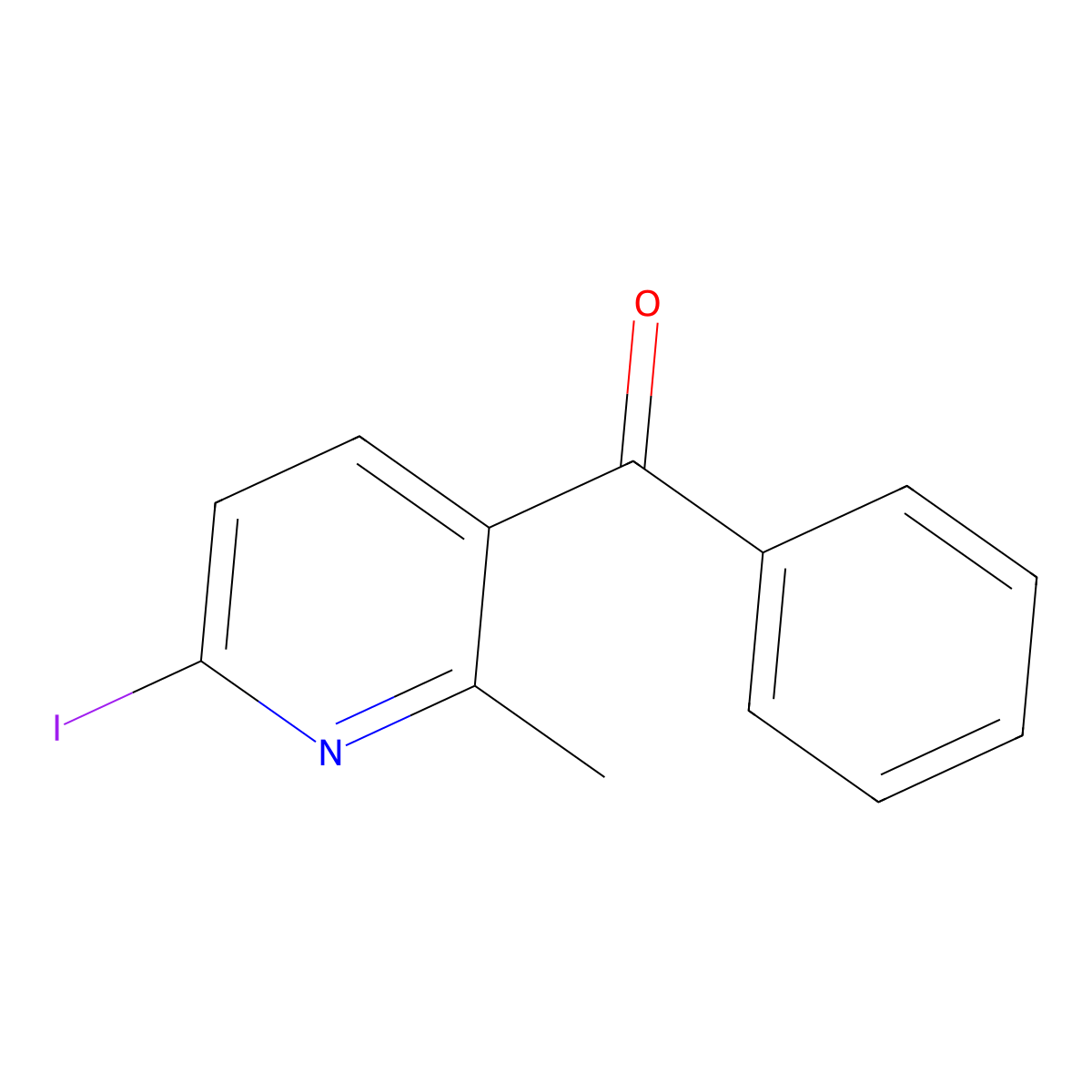 (6-Iodo-2-methylpyridin-3-yl)(phenyl)methanone molecular structure, CAS 1352531-47-5