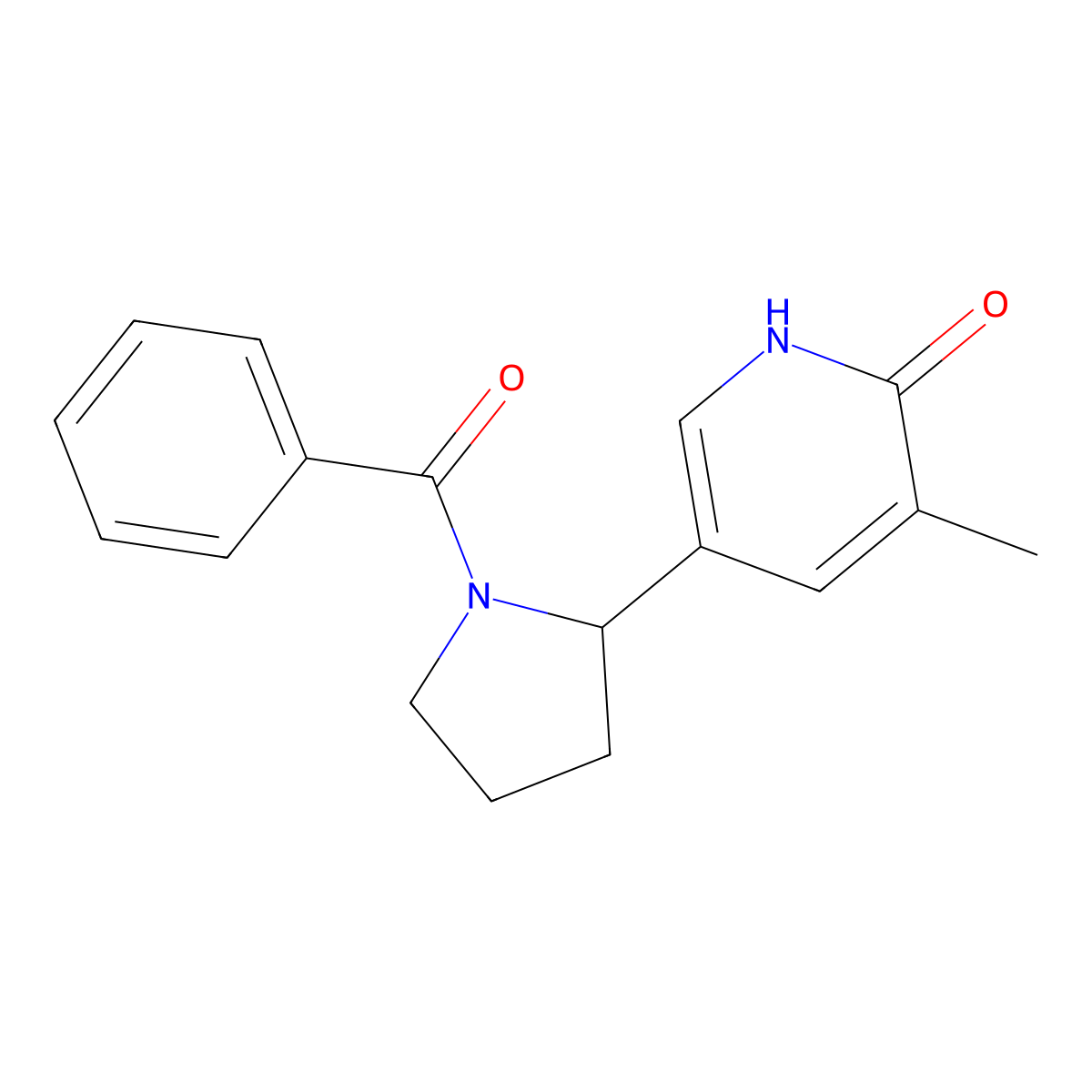 5-(1-Benzoylpyrrolidin-2-yl)-3-methylpyridin-2(1H)-one molecular structure, CAS 1352531-64-6