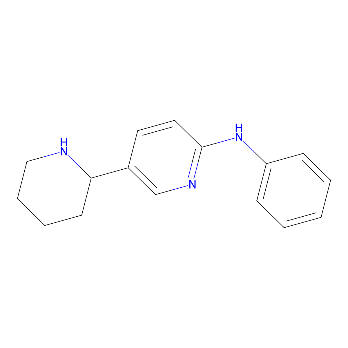 N-Phenyl-5-(piperidin-2-yl)pyridin-2-amine molecular structure, CAS 1352532-13-8
