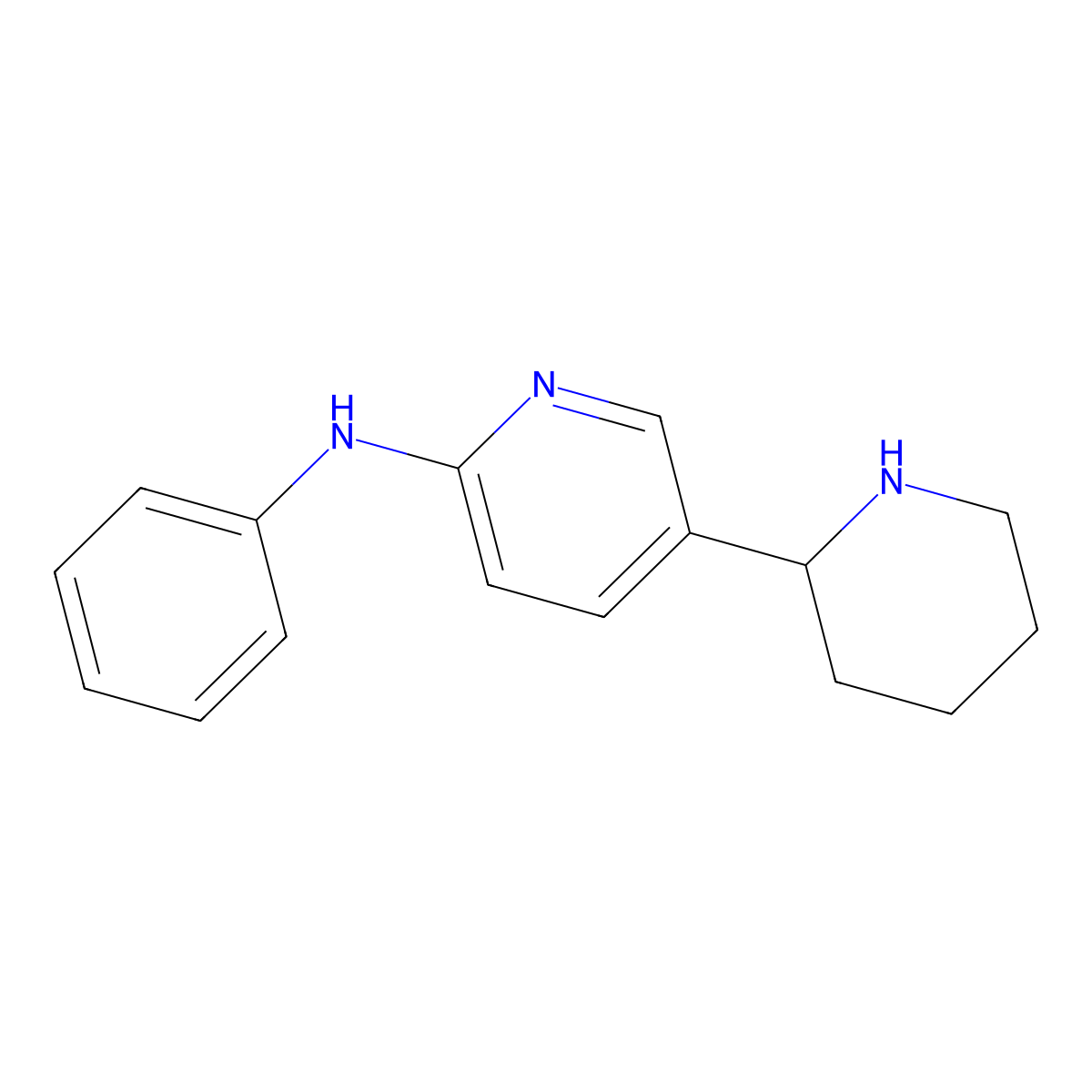 N-Phenyl-5-(piperidin-2-yl)pyridin-2-amine molecular structure, CAS 1352532-13-8