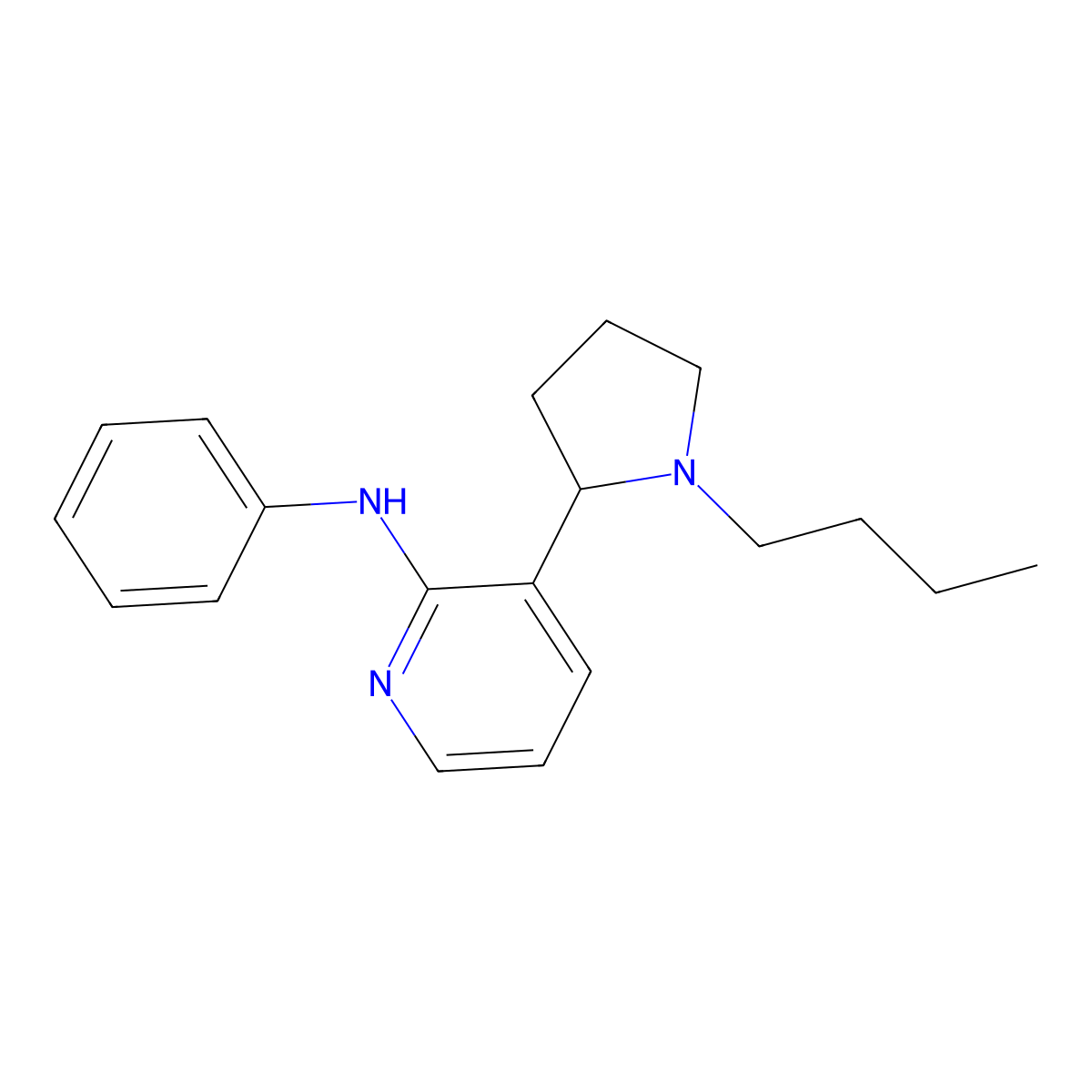 3-(1-Butylpyrrolidin-2-yl)-N-phenylpyridin-2-amine molecular structure, CAS 1352532-20-7