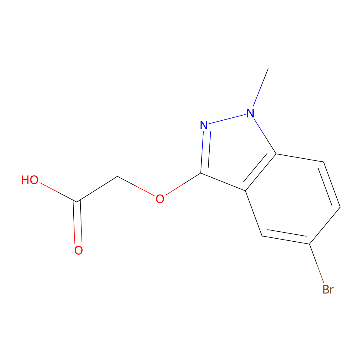 2-((5-Bromo-1-methyl-1H-indazol-3-yl)oxy)acetic acid molecular structure, CAS 1352532-36-5