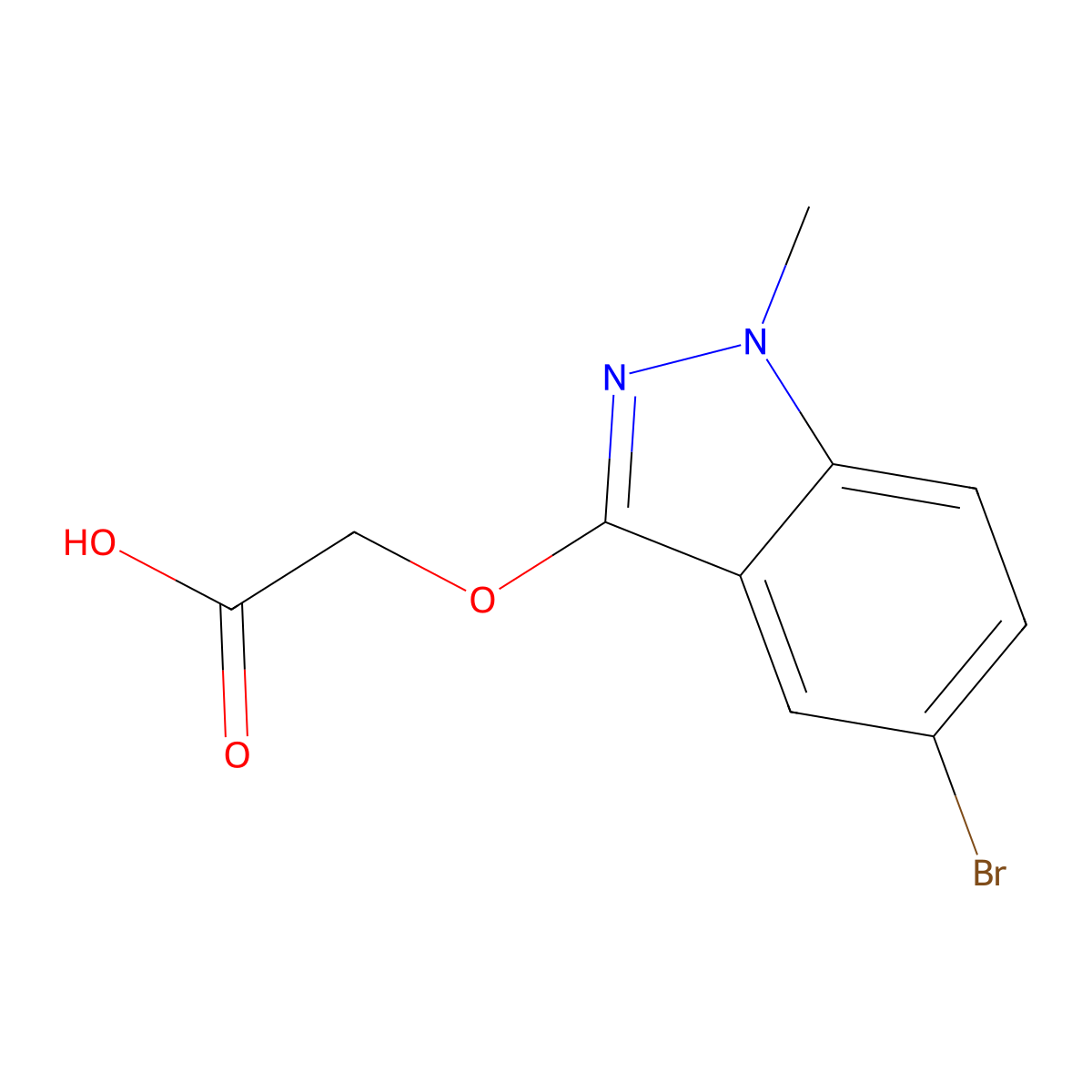 2-((5-Bromo-1-methyl-1H-indazol-3-yl)oxy)acetic acid molecular structure, CAS 1352532-36-5