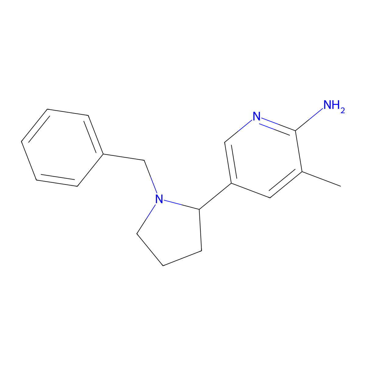 5-(1-Benzylpyrrolidin-2-yl)-3-methylpyridin-2-amine molecular structure, CAS 1352533-19-7