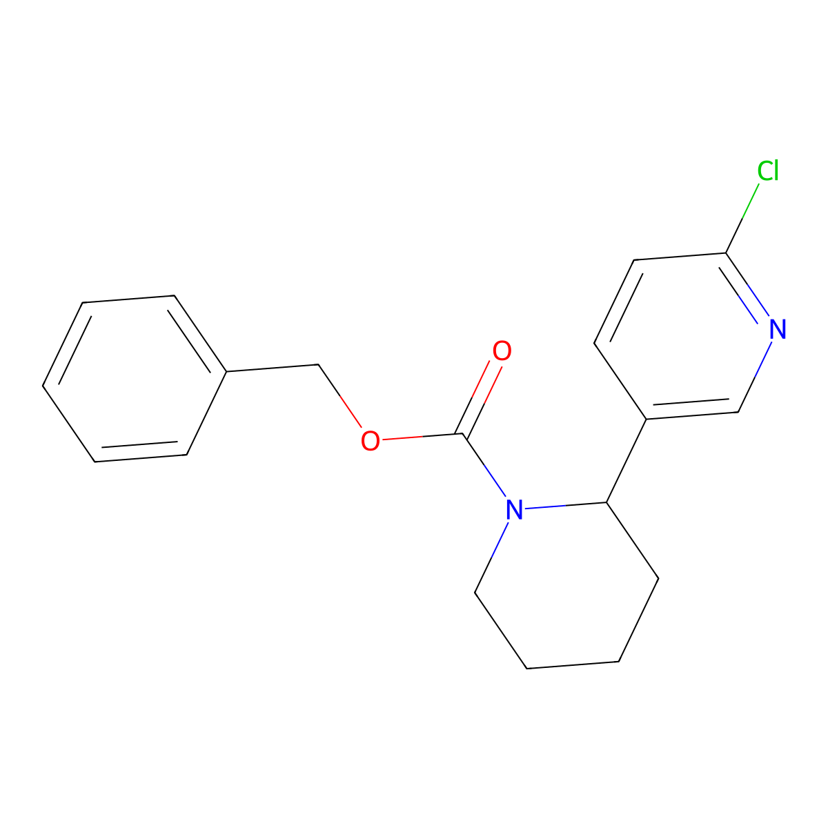 Benzyl 2-(6-chloropyridin-3-yl)piperidine-1-carboxylate molecular structure, CAS 1352533-82-4