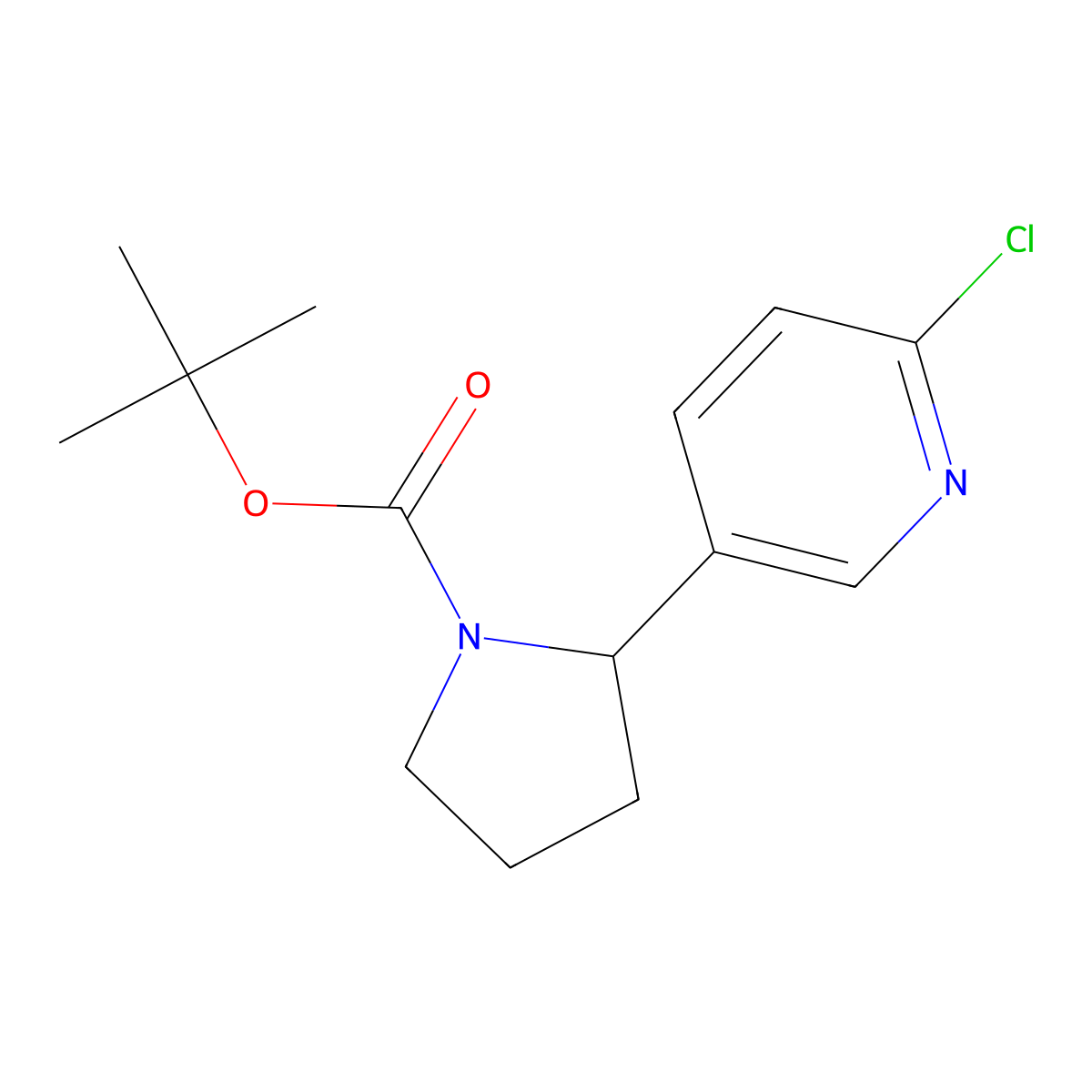tert-Butyl 2-(6-chloropyridin-3-yl)pyrrolidine-1-carboxylate molecular structure, CAS 1352534-35-0