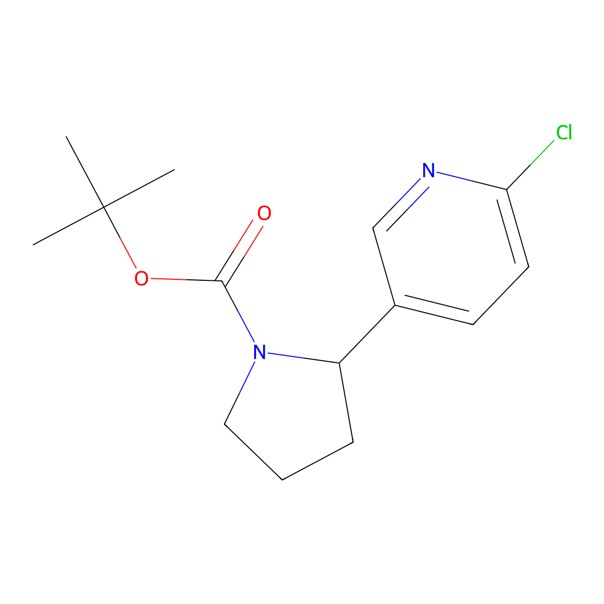 tert-Butyl 2-(6-chloropyridin-3-yl)pyrrolidine-1-carboxylate molecular structure, CAS 1352534-35-0
