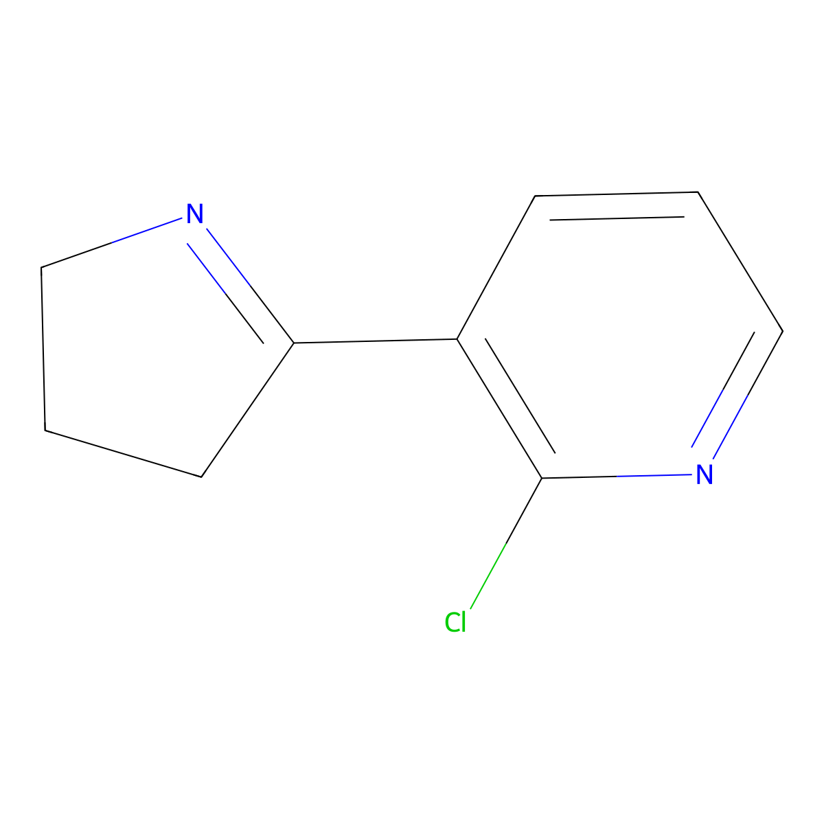 2-Chloro-3-(3,4-dihydro-2H-pyrrol-5-yl)pyridine molecular structure, CAS 1352534-41-8