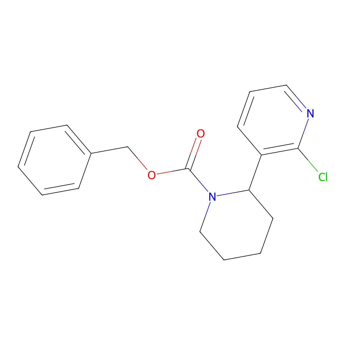 Benzyl 2-(2-chloropyridin-3-yl)piperidine-1-carboxylate molecular structure, CAS 1352534-68-9