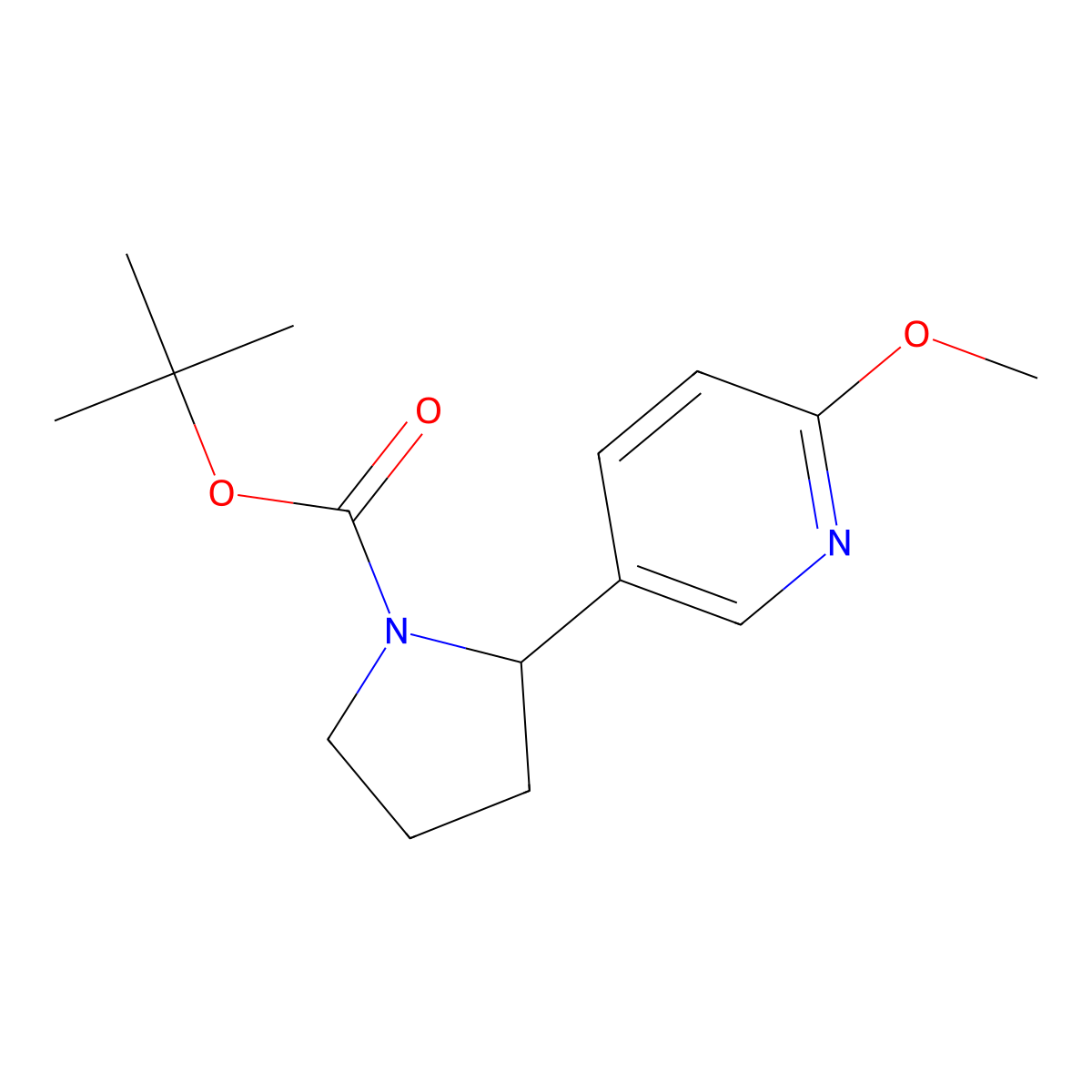 tert-Butyl 2-(6-methoxypyridin-3-yl)pyrrolidine-1-carboxylate molecular structure, CAS 1352534-79-2