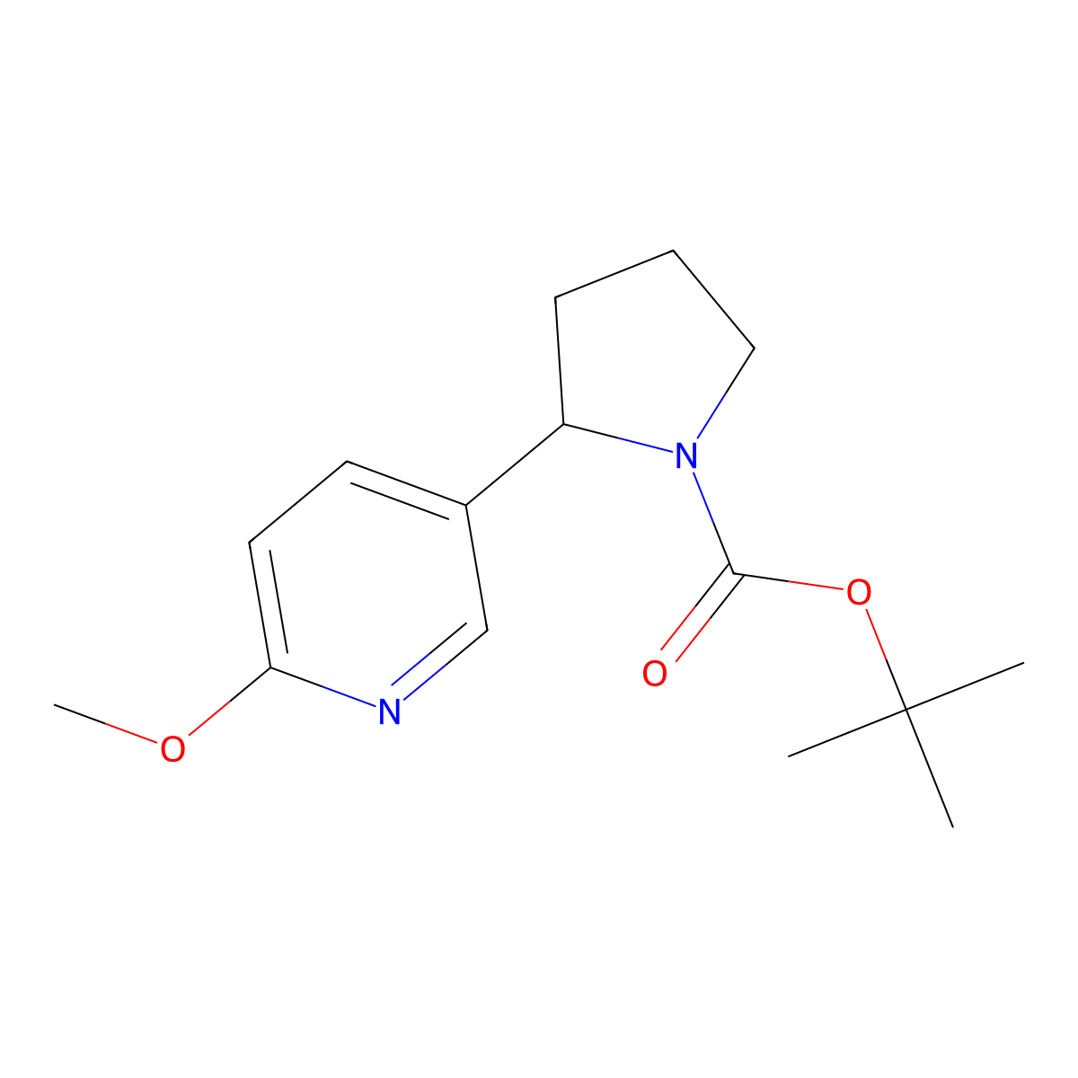 tert-Butyl 2-(6-methoxypyridin-3-yl)pyrrolidine-1-carboxylate molecular structure, CAS 1352534-79-2