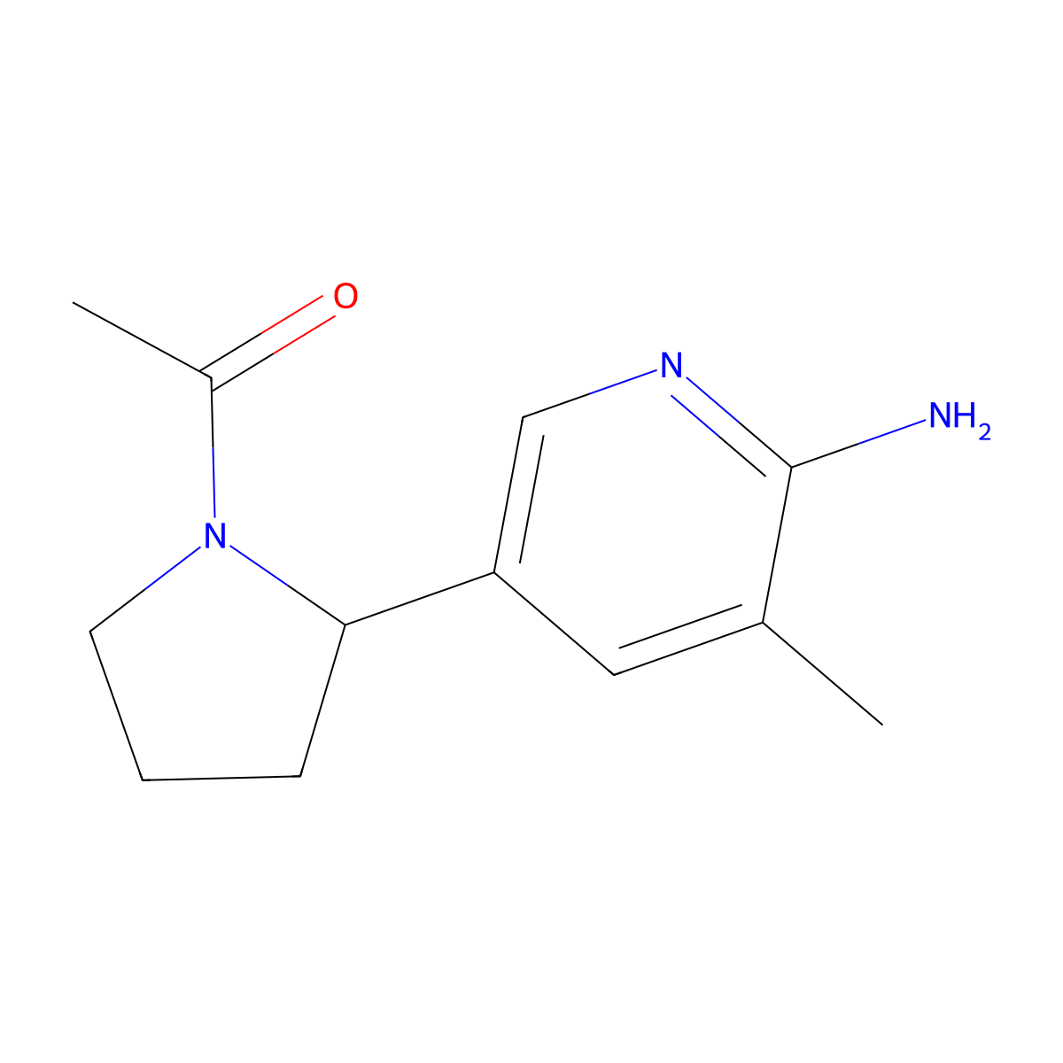 1-(2-(6-Amino-5-methylpyridin-3-yl)pyrrolidin-1-yl)ethanone molecular structure, CAS 1352535-72-8