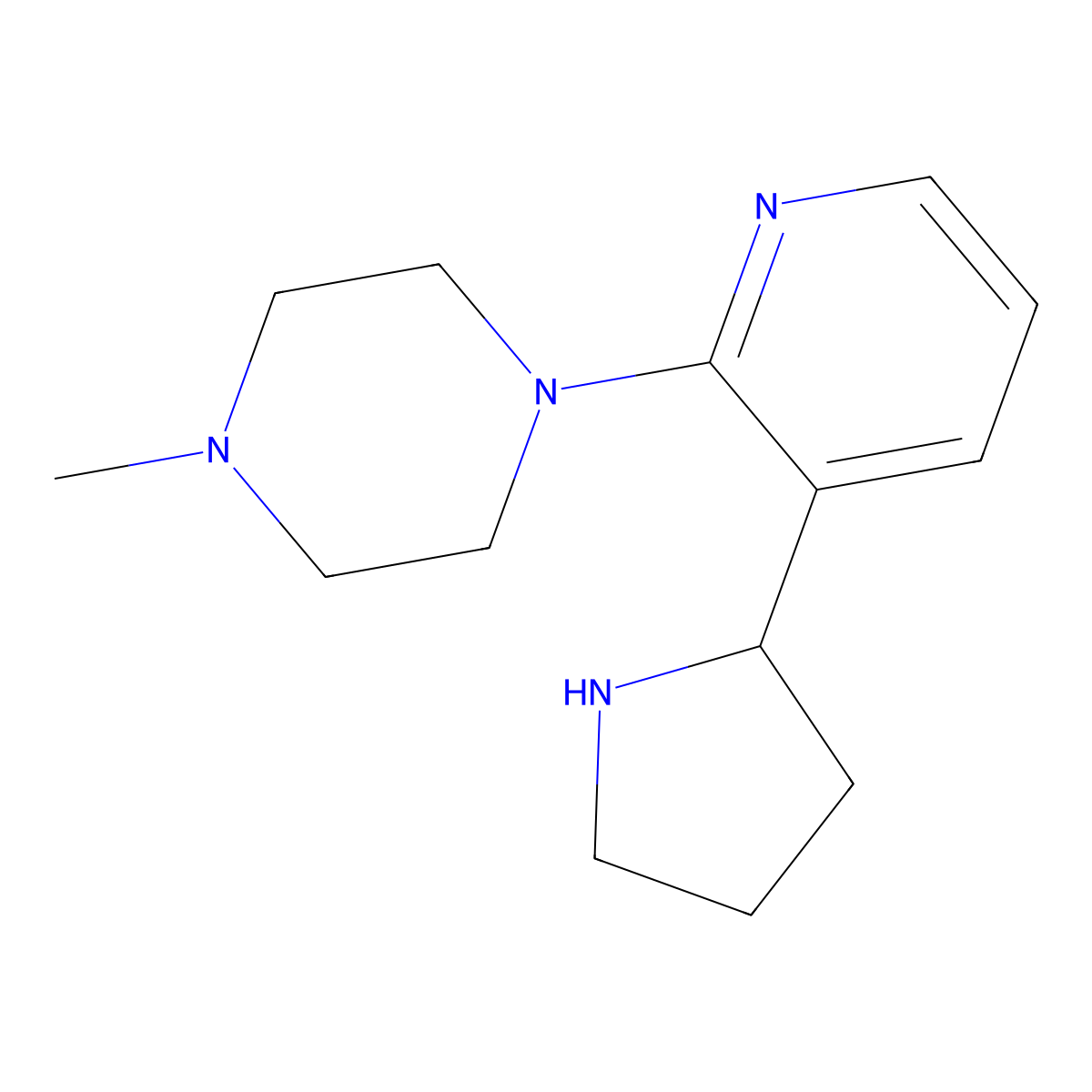 1-Methyl-4-(3-(pyrrolidin-2-yl)pyridin-2-yl)piperazine molecular structure, CAS 1352535-81-9