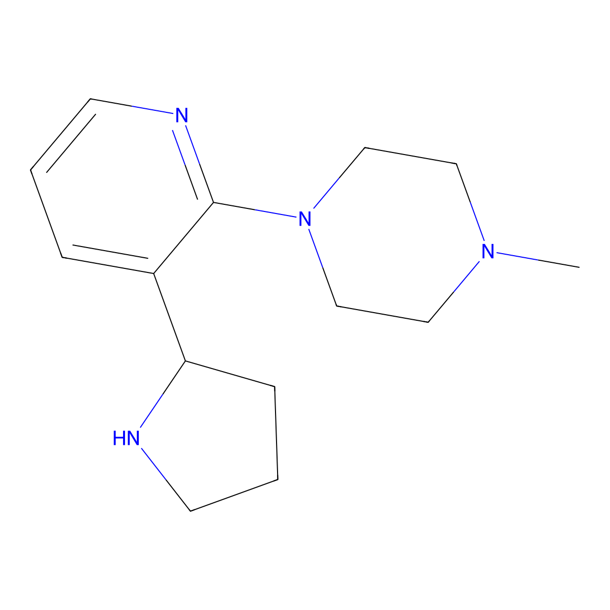 1-Methyl-4-(3-(pyrrolidin-2-yl)pyridin-2-yl)piperazine molecular structure, CAS 1352535-81-9
