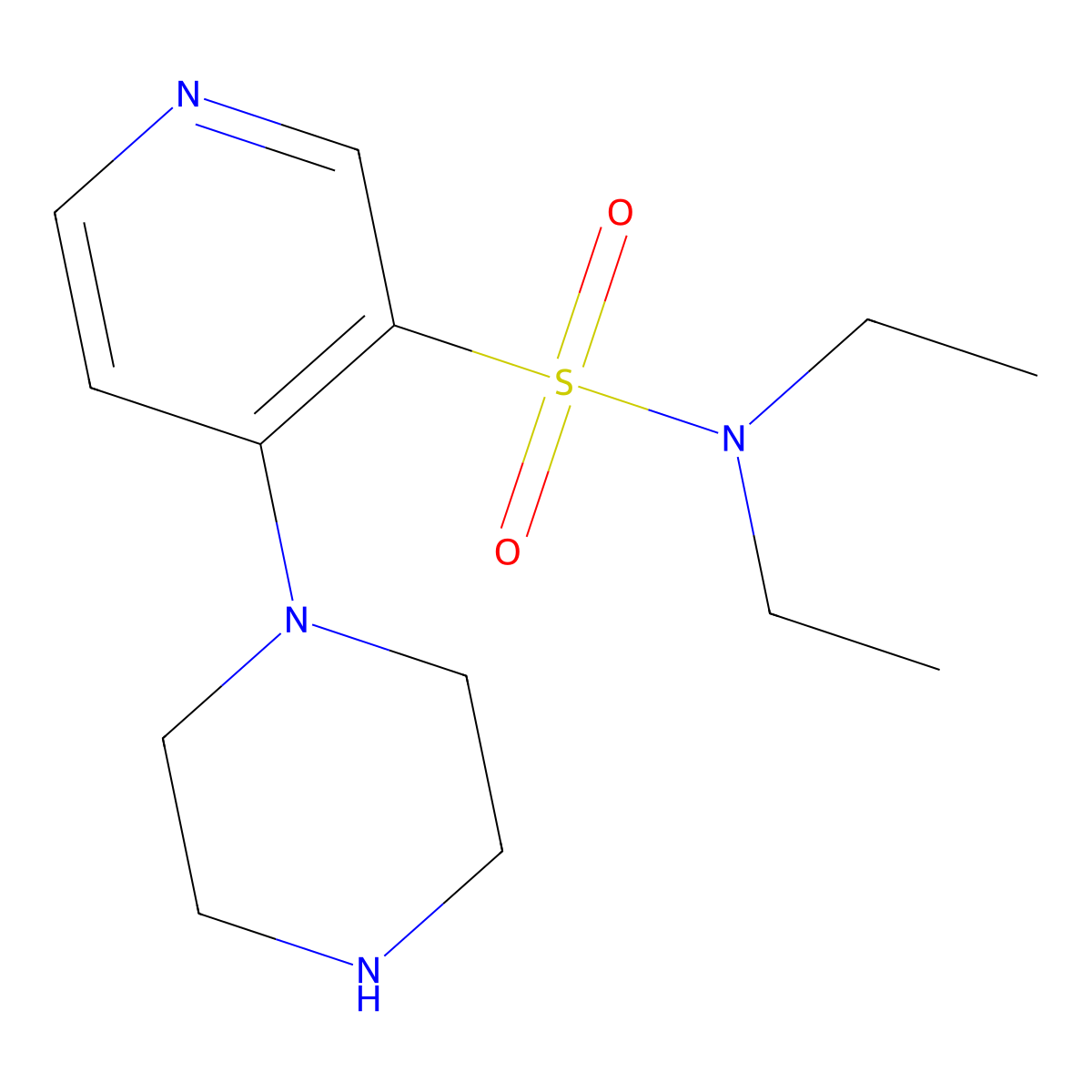 N,N-Diethyl-4-(piperazin-1-yl)pyridine-3-sulfonamide molecular structure, CAS 1352536-19-6