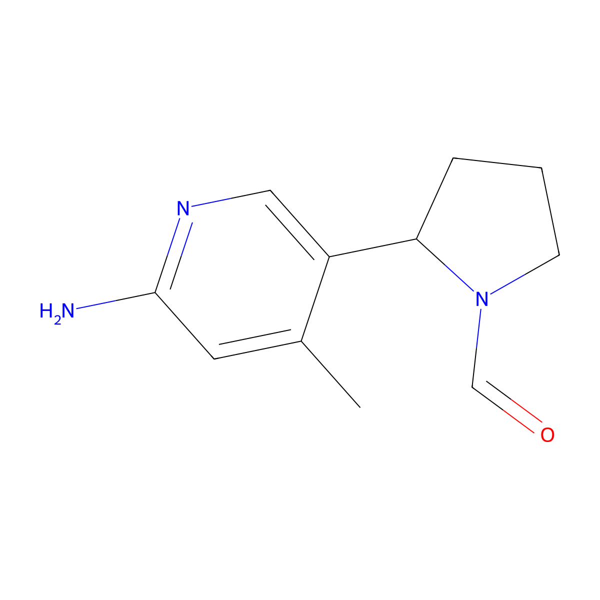 2-(6-Amino-4-methylpyridin-3-yl)pyrrolidine-1-carbaldehyde molecular structure, CAS 1352537-27-9