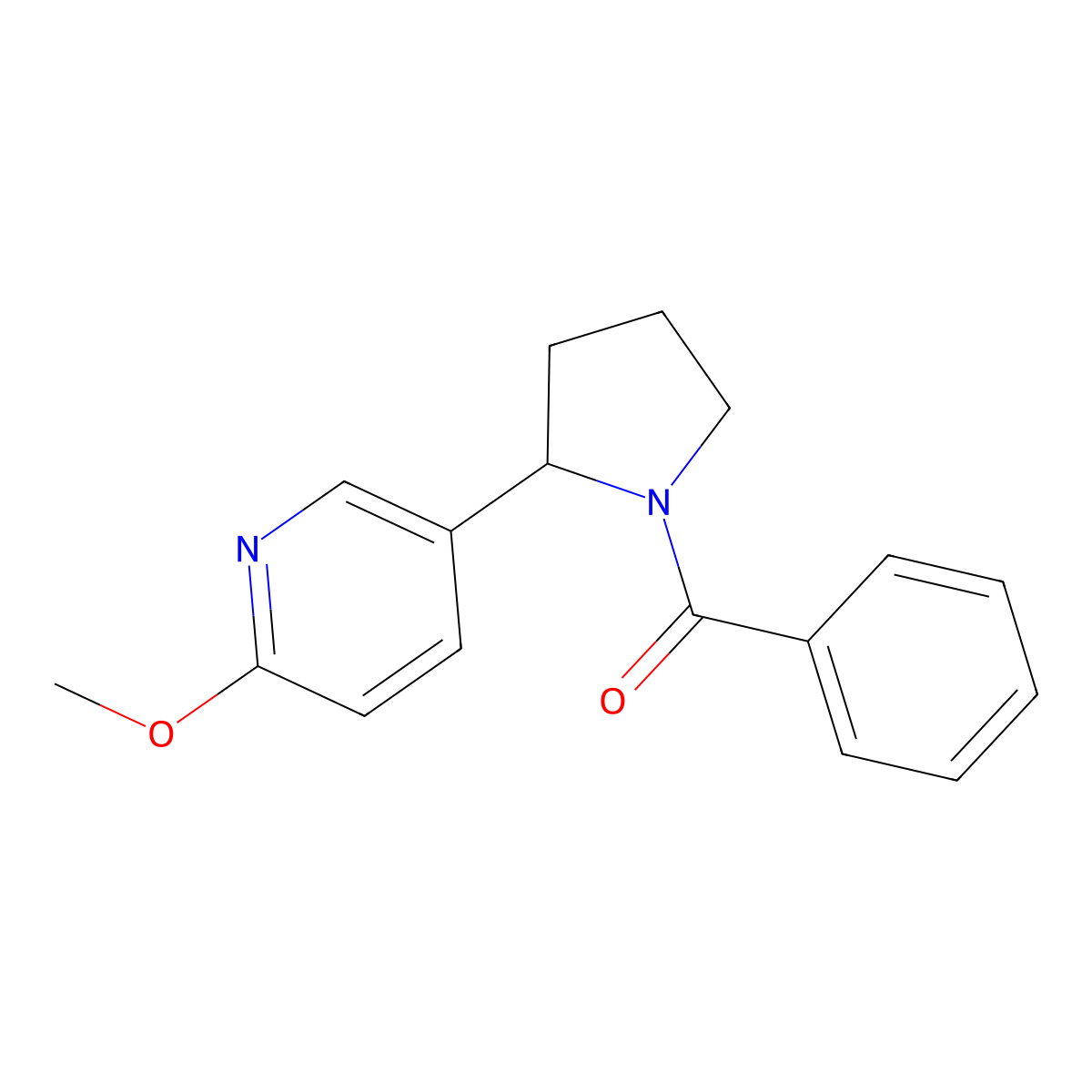 (2-(6-Methoxypyridin-3-yl)pyrrolidin-1-yl)(phenyl)methanone molecular structure, CAS 1352537-36-0