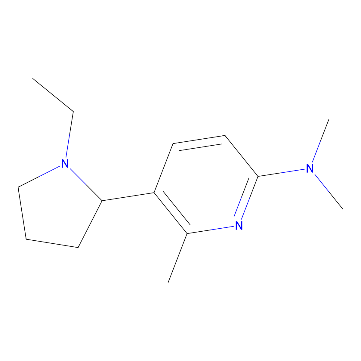 5-(1-Ethylpyrrolidin-2-yl)-N,N,6-trimethylpyridin-2-amine molecular structure, CAS 1352537-81-5