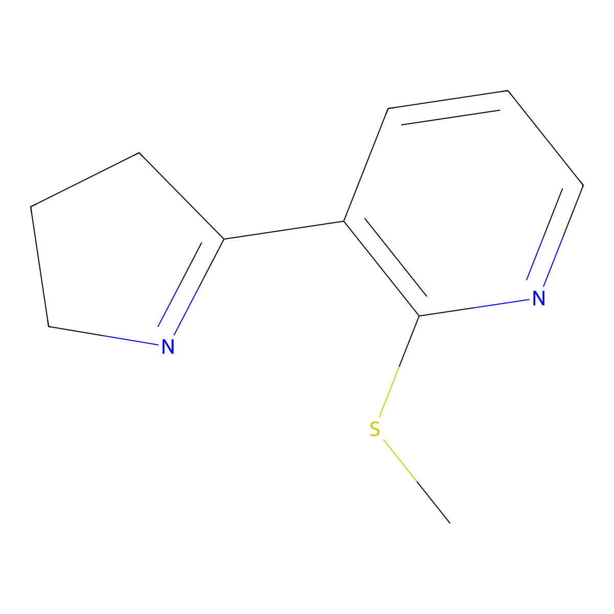 3-(3,4-Dihydro-2H-pyrrol-5-yl)-2-(methylthio)pyridine molecular structure, CAS 1352537-82-6