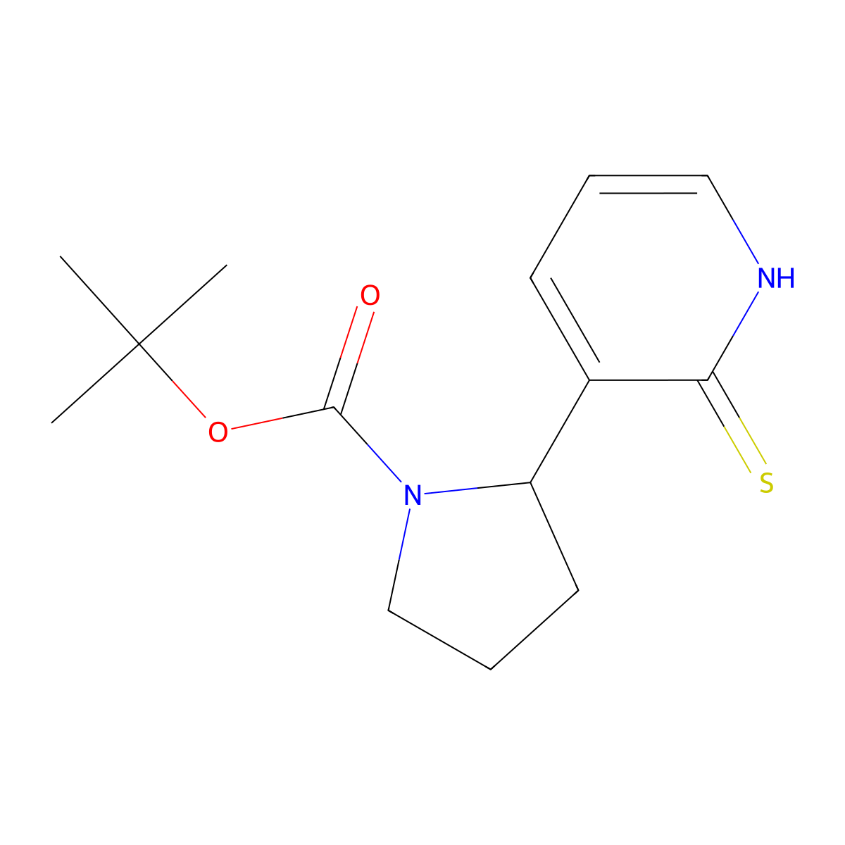 tert-Butyl 2-(2-thioxo-1,2-dihydropyridin-3-yl)pyrrolidine-1-carboxylate molecular structure, CAS 1352538-49-8