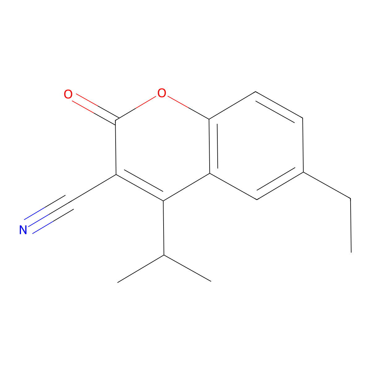 6-Ethyl-4-isopropyl-2-oxo-2H-chromene-3-carbonitrile molecular structure, CAS 1352538-60-3