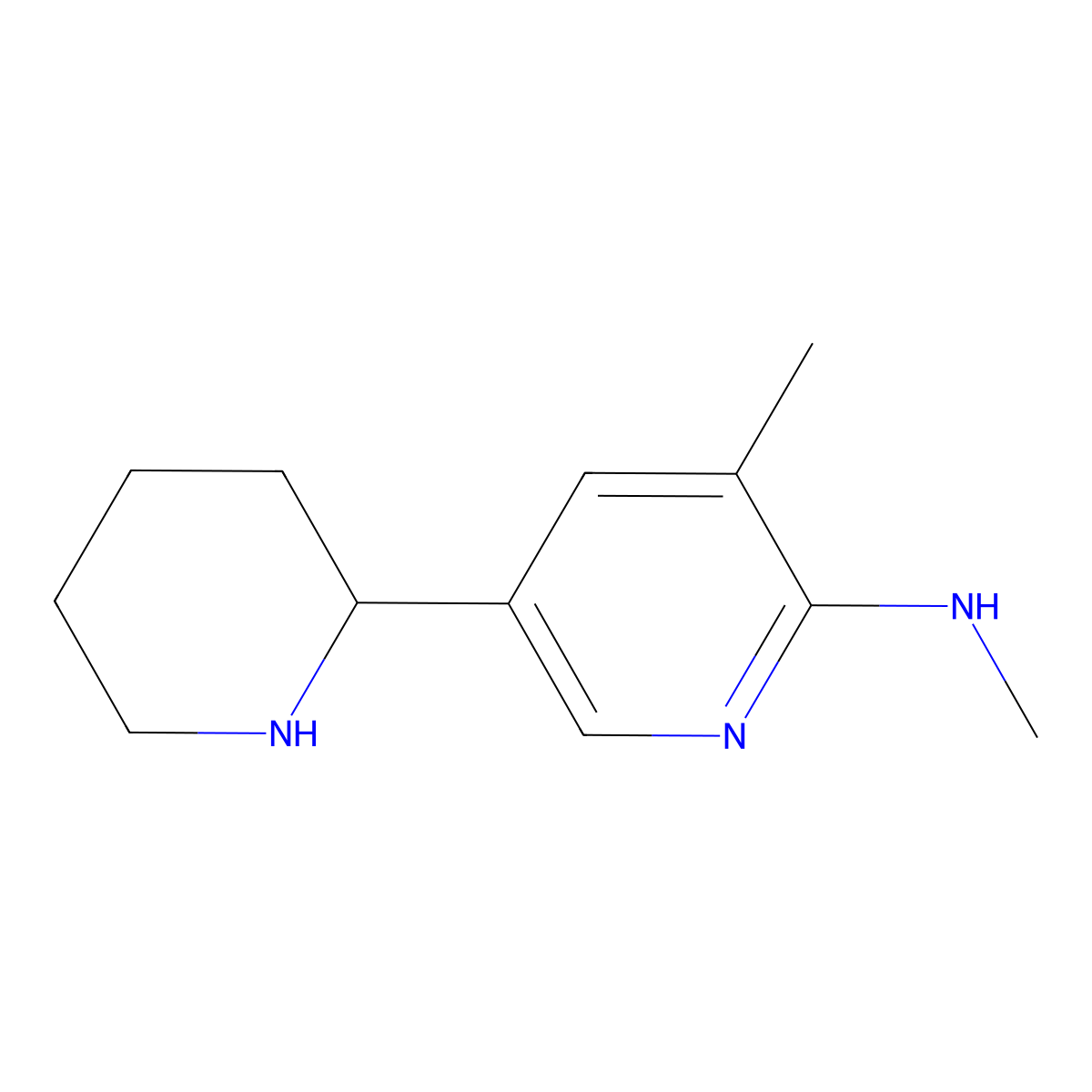N,3-Dimethyl-5-(piperidin-2-yl)pyridin-2-amine molecular structure, CAS 1352538-86-3